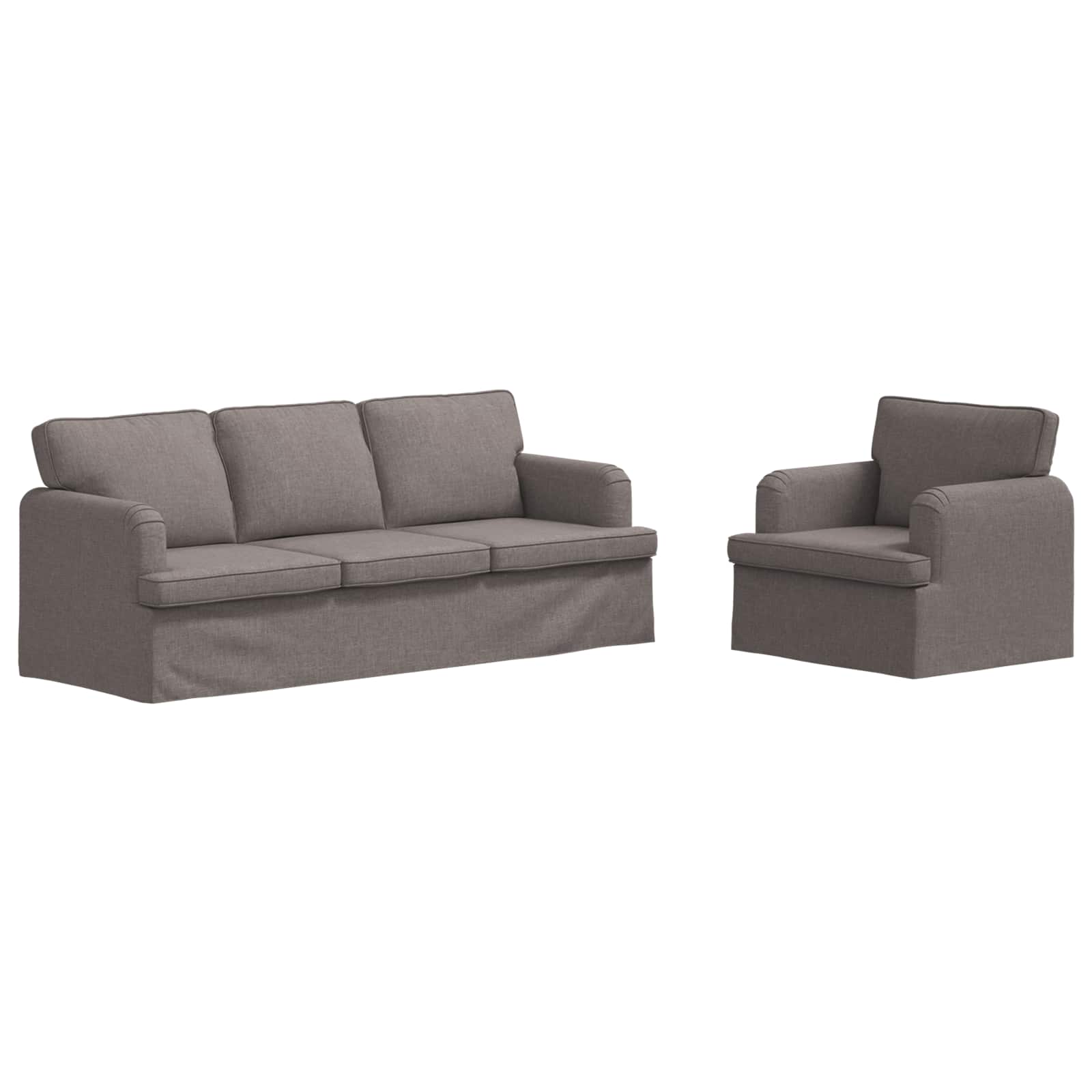 Καναπές 2 pcs Taupe 144 x 80 x 85 εκ ύφασμα - Pakobazaar
