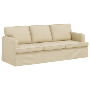Καναπές 2 pcs Κρεμ 144 x 80 x 85 εκ ύφασμα - Pakobazaar