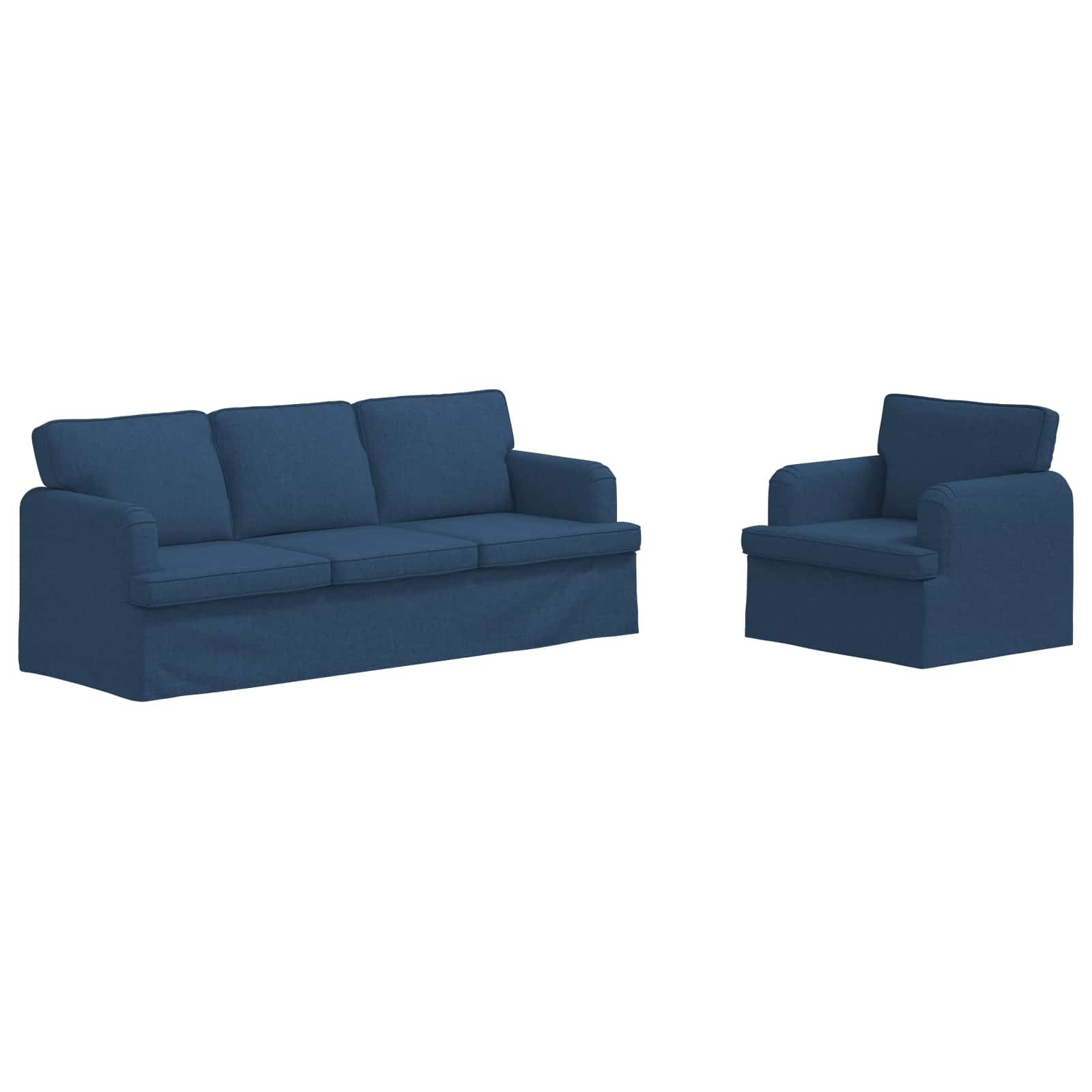 Καναπές 2 pcs Μπλε 144 x 80 x 85 εκ ύφασμα - Pakobazaar