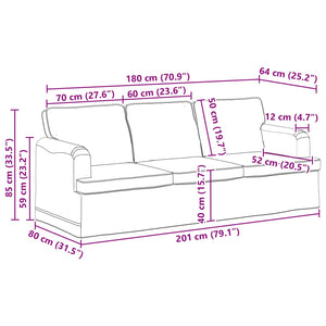 Καναπές 2 pcs Μπλε 144 x 80 x 85 εκ ύφασμα - Pakobazaar