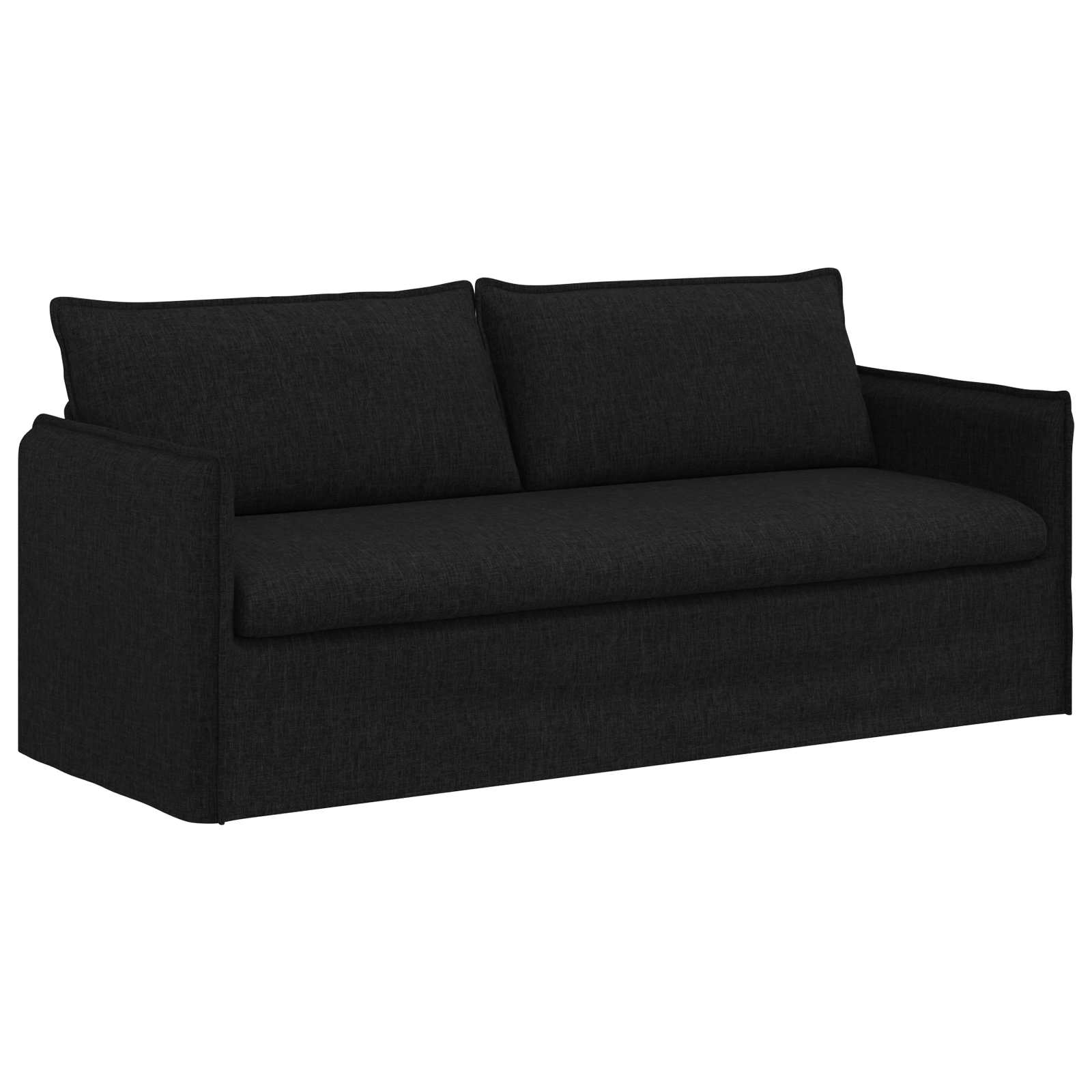Καναπές 2 pcs Μαύρο 196 x 82 x 85 εκ ύφασμα - Pakobazaar