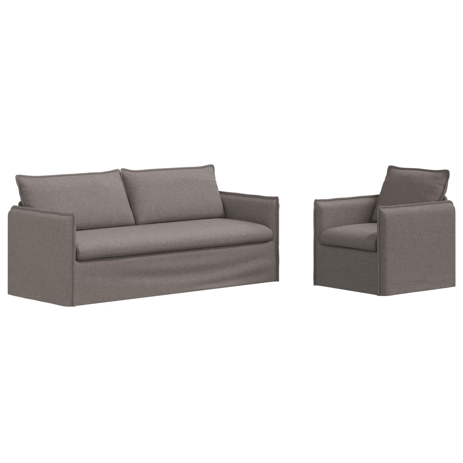 Καναπές 2 pcs Taupe 196 x 82 x 85 εκ ύφασμα - Pakobazaar