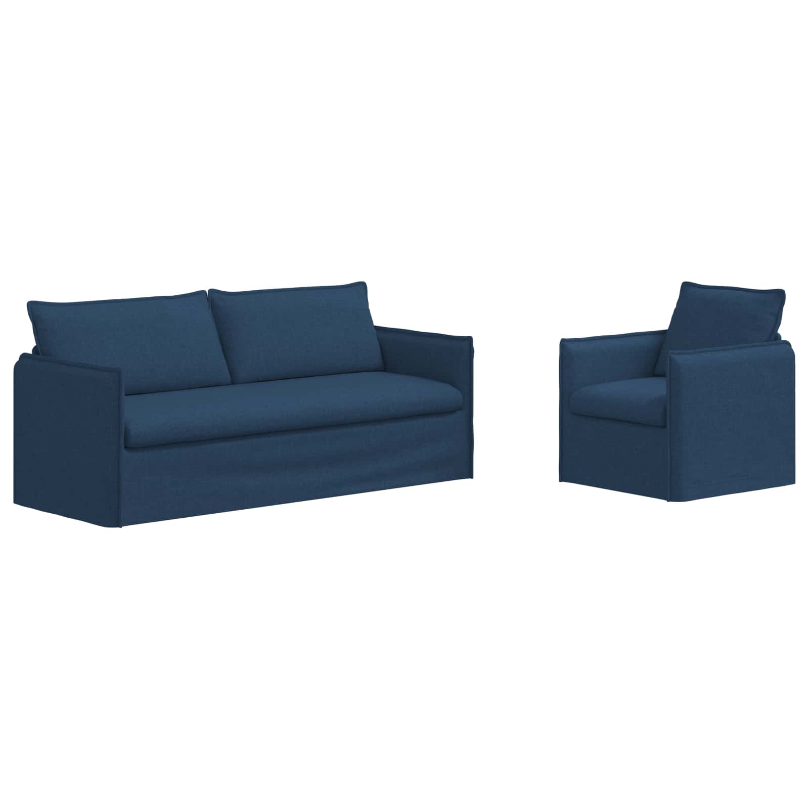 Καναπές 2 pcs Μπλε 196 x 82 x 85 εκ ύφασμα - Pakobazaar