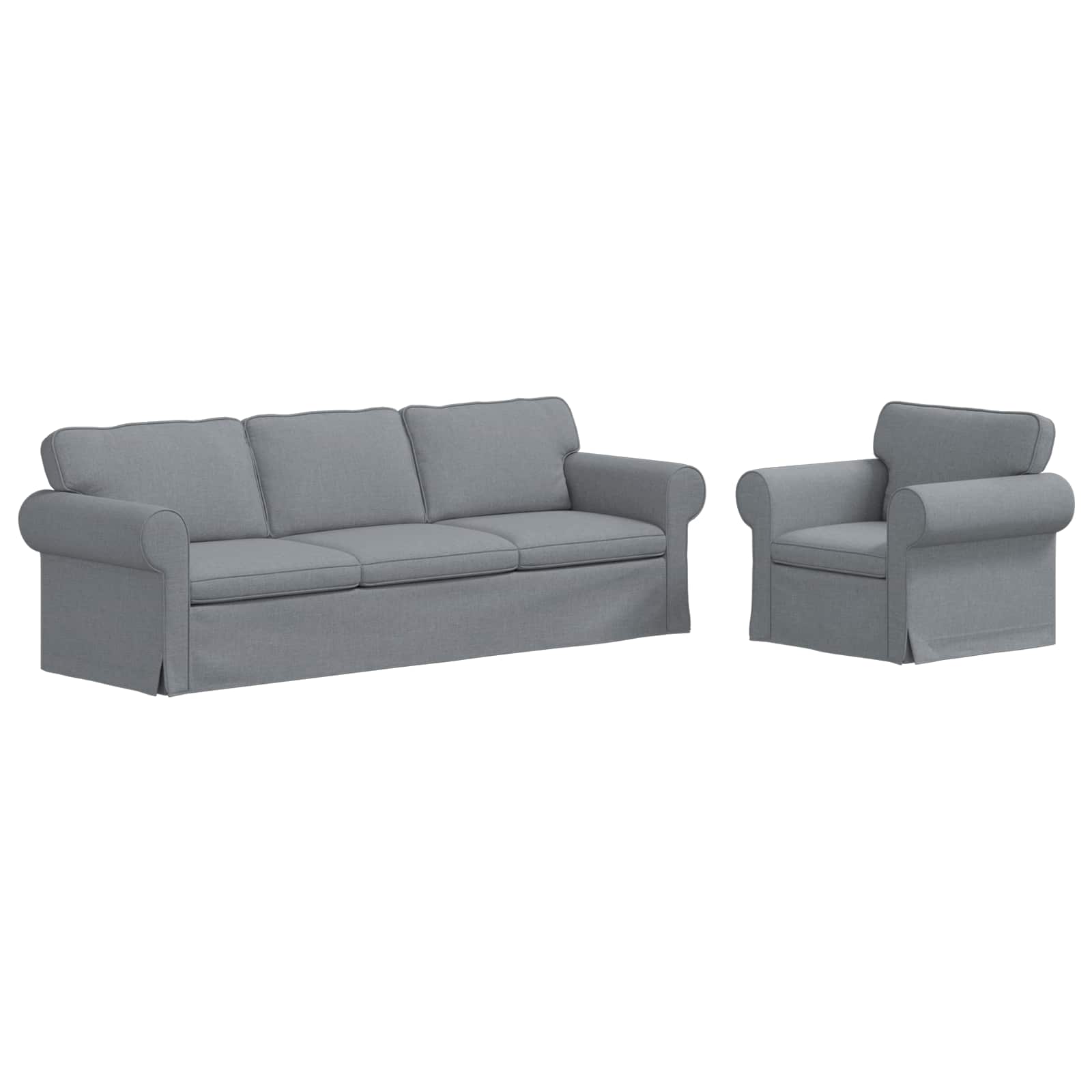 Καναπές 2 pcs Ανοιχτό γκρι 245 x 82 x 80 εκ ύφασμα - Pakobazaar