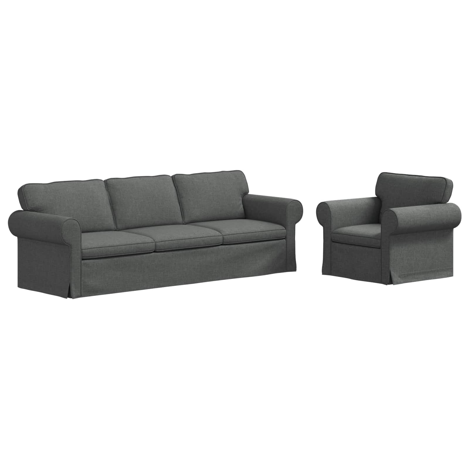 Καναπές 2 pcs Σκούρο Γκρι 245 x 82 x 80 εκ ύφασμα - Pakobazaar