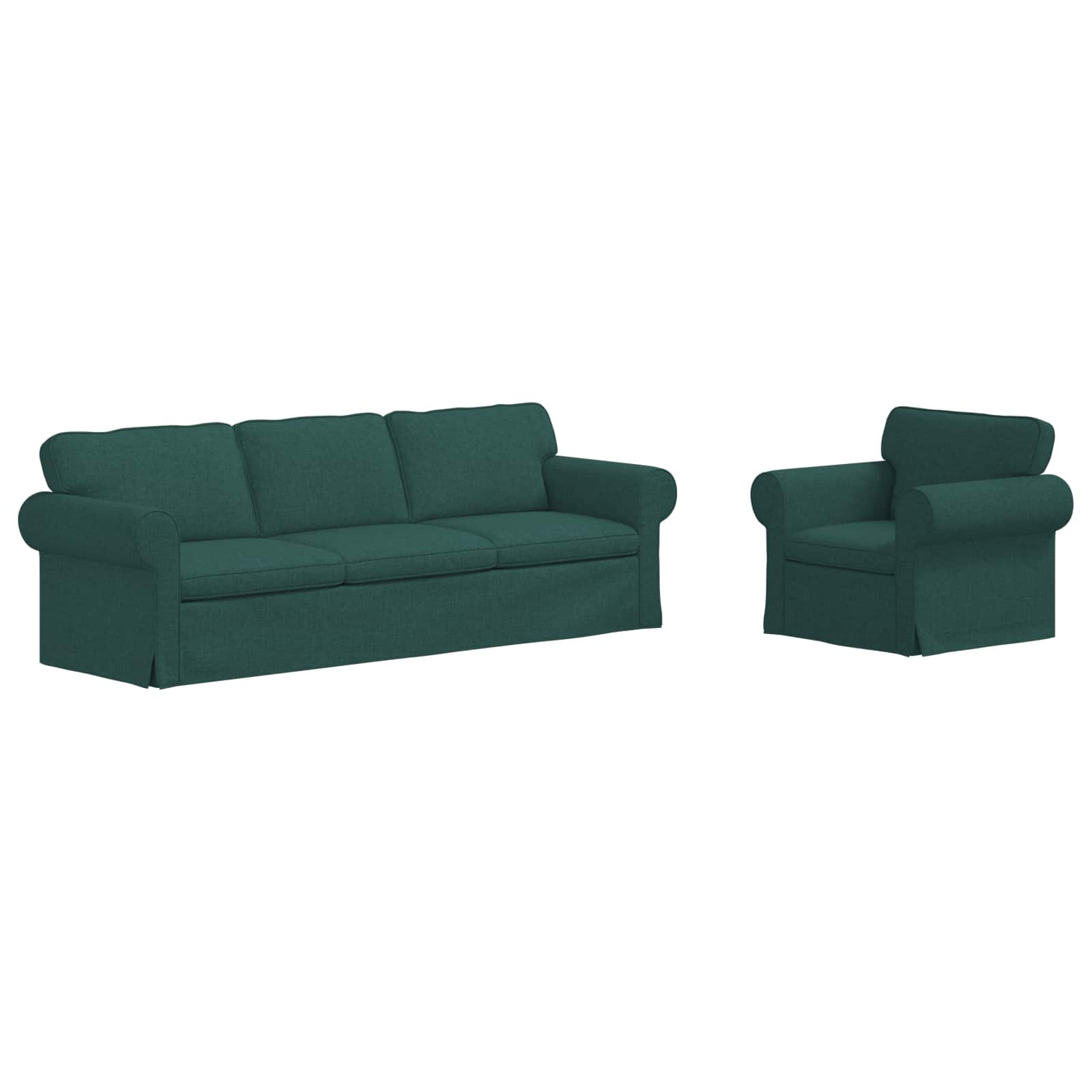 Καναπές 2 pcs Σκούρο Πράσινο 245 x 82 x 80 εκ ύφασμα - Pakobazaar