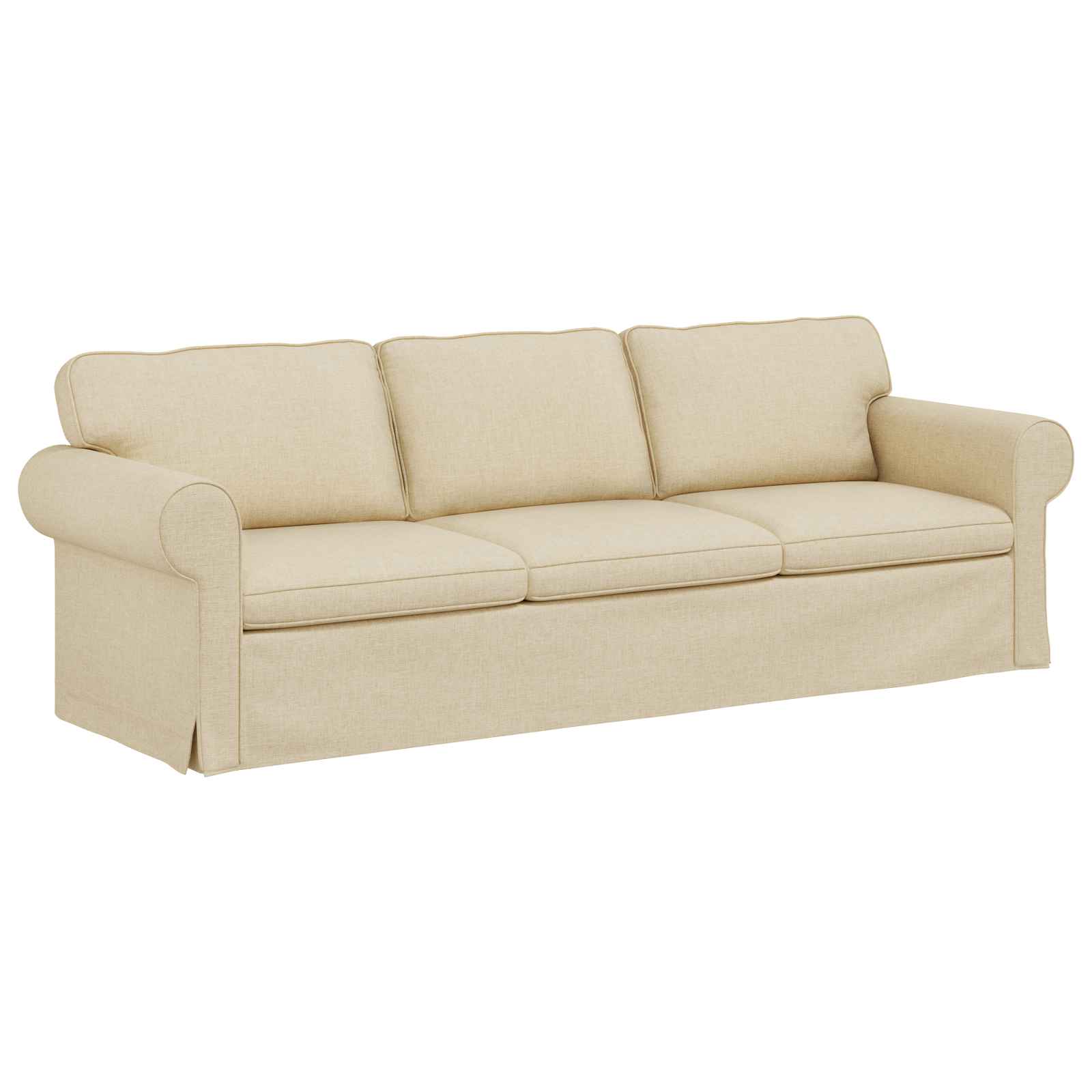 Καναπές 2 pcs Κρεμ 245 x 82 x 80 εκ ύφασμα - Pakobazaar