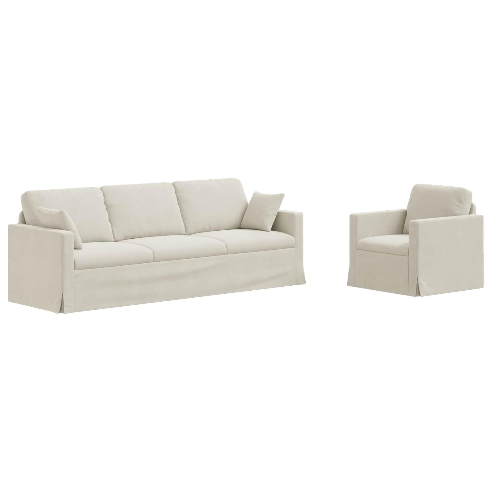 Σετ Καναπέ 2 pcs Κρεμ 228 x 78 x 80 εκ Βελούδο