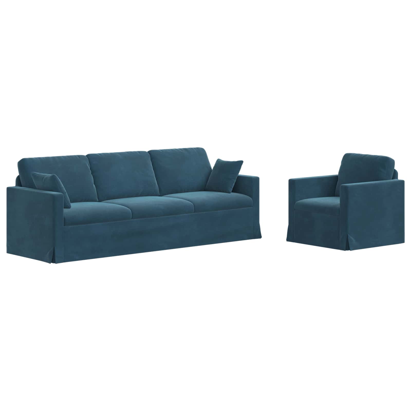 Σετ Καναπέ 2 pcs Μπλε 228 x 78 x 80 εκ Βελούδο
