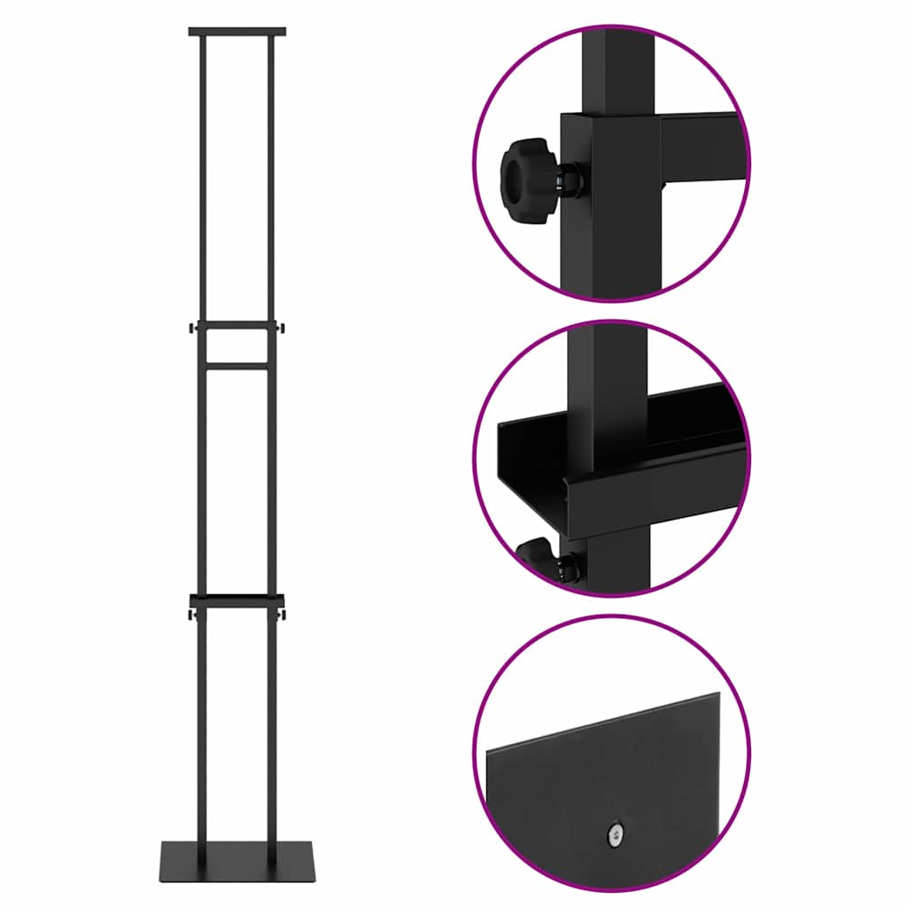 Εκθεσιακές Οθόνες 2 pcs Μαύρο 30 x 23,5 x 210 εκ Ατσάλι