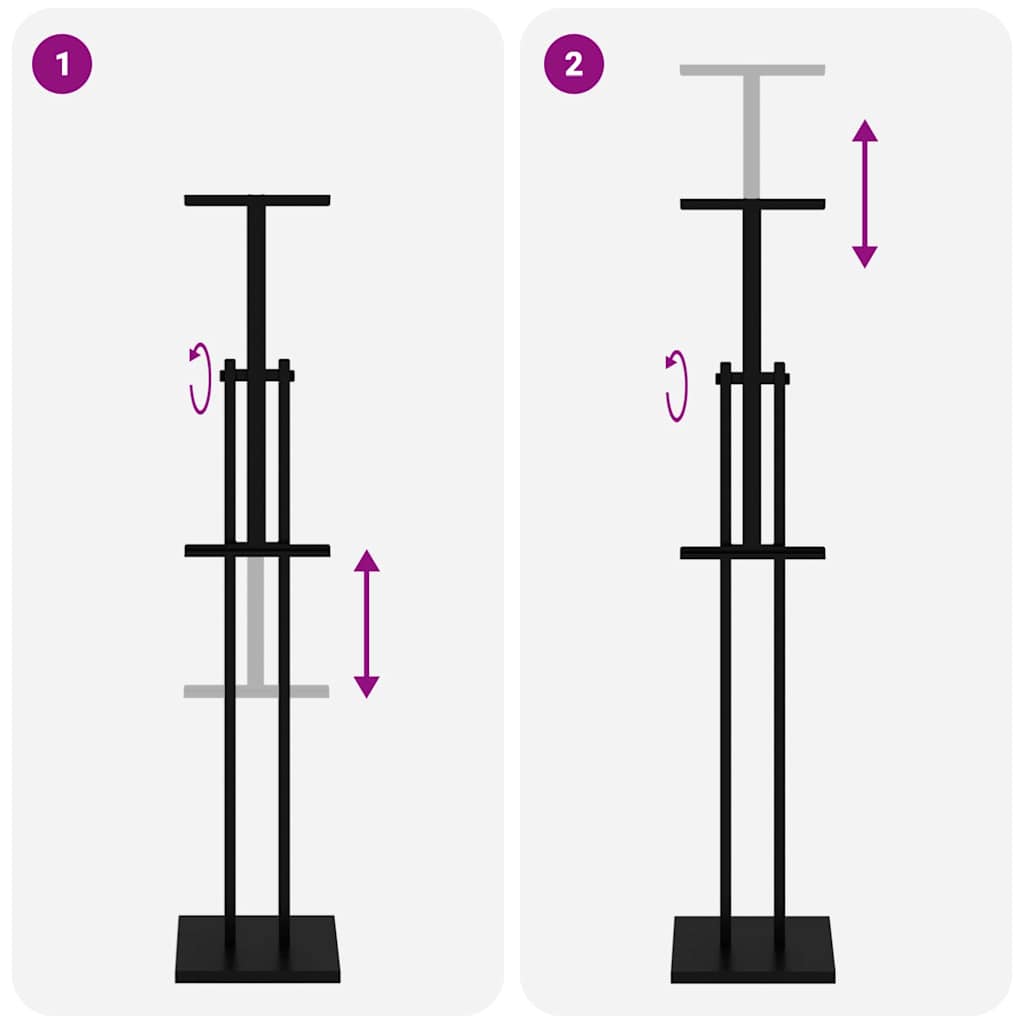 Εκθεσιακές Οθόνες 2 pcs Μαύρο 26,5 x 26,5 x 150 εκ. Ατσάλι - Pakobazaar