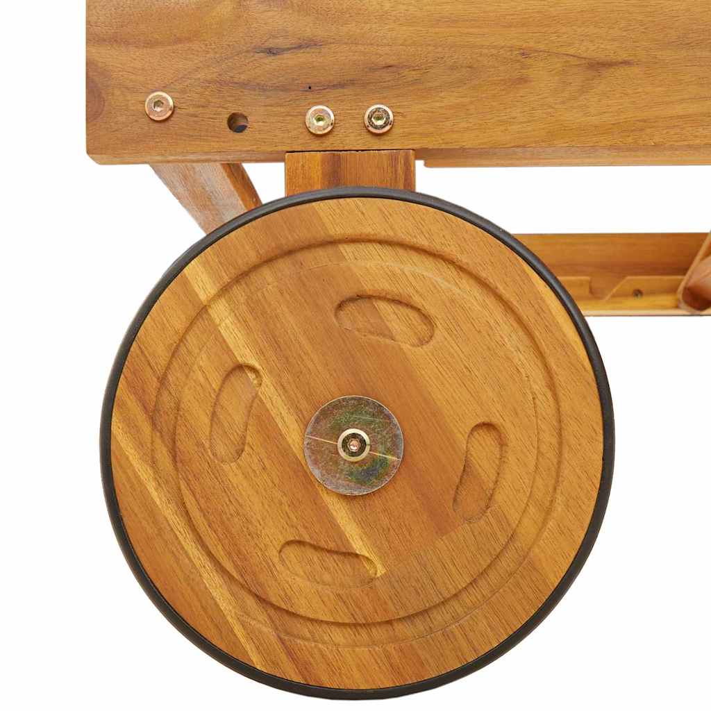 Ξαπλώστρα με μαξιλάρι Σκούρο Γκρι Στερεό Ξύλο Ακακίας - Pakobazaar