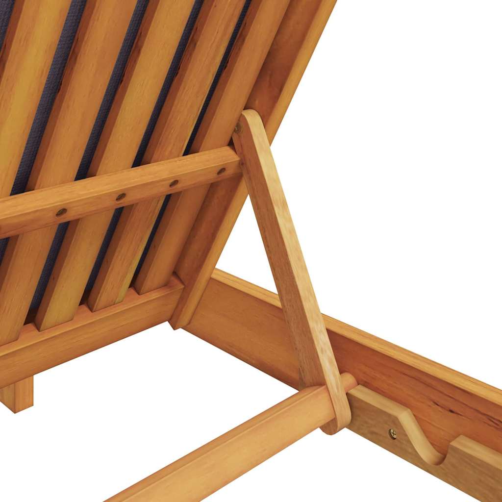 Ξαπλώστρα με μαξιλάρι Σκούρο Γκρι Στερεό Ξύλο Ακακίας - Pakobazaar