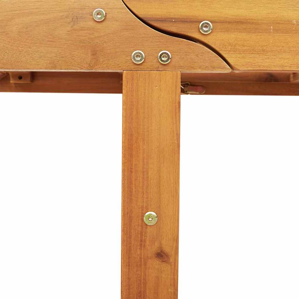 Ξαπλώστρα με μαξιλάρι Σκούρο Γκρι Στερεό Ξύλο Ακακίας - Pakobazaar