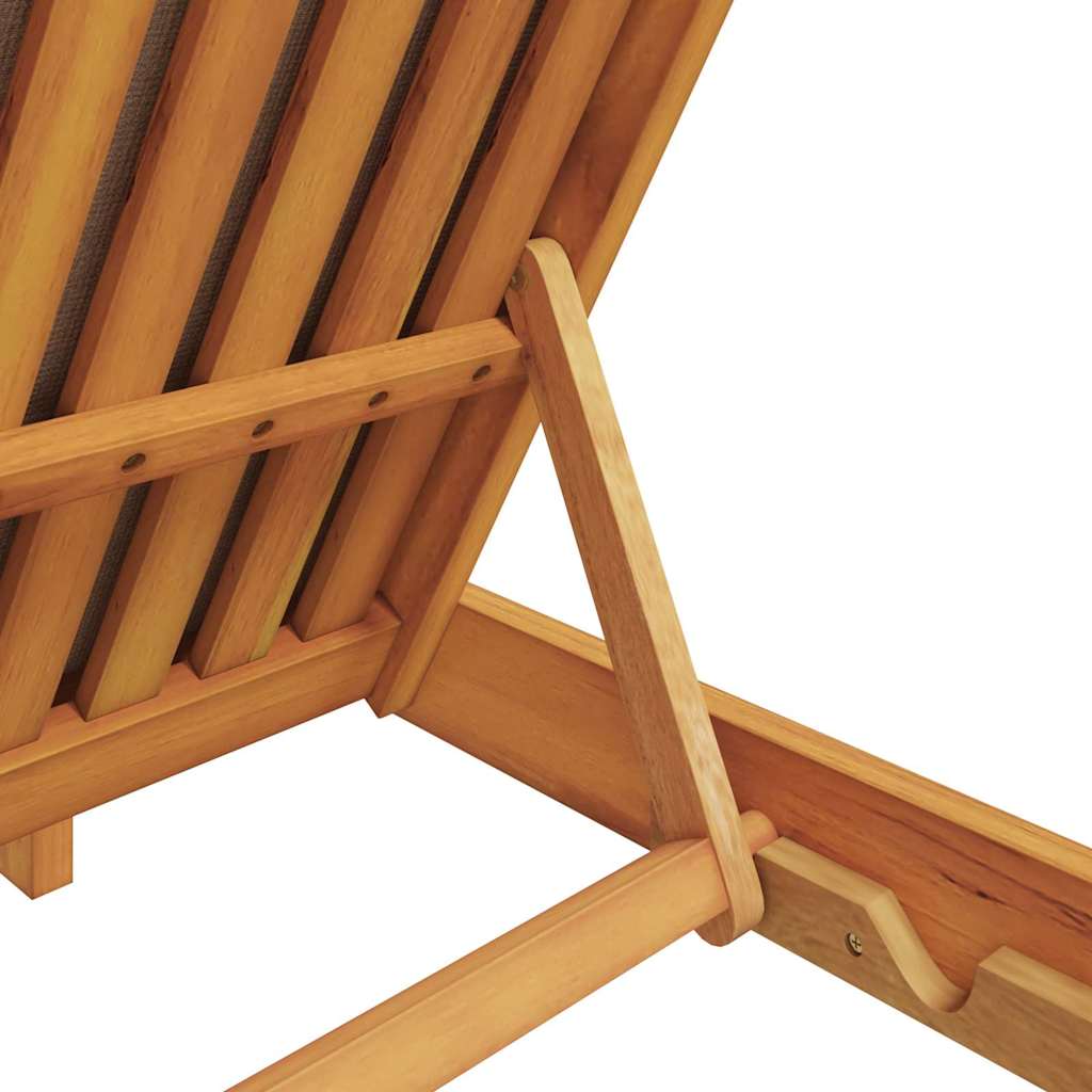 Ξαπλώστρα με μαξιλάρι Taupe Στερεό Ξύλο Ακακίας - Pakobazaar