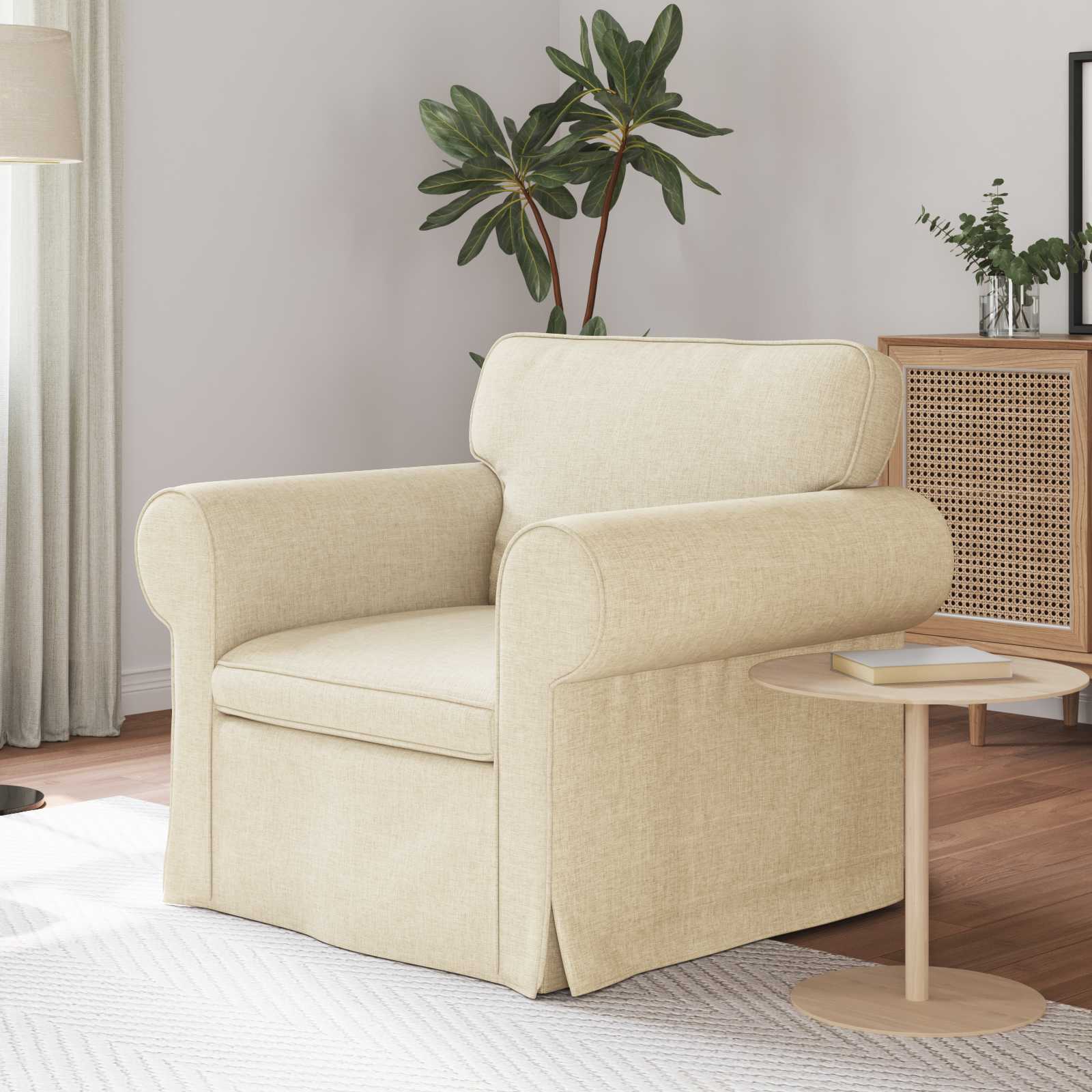 Καναπές Κρεμ 95 x 82 x 80 εκ ύφασμα - Pakobazaar