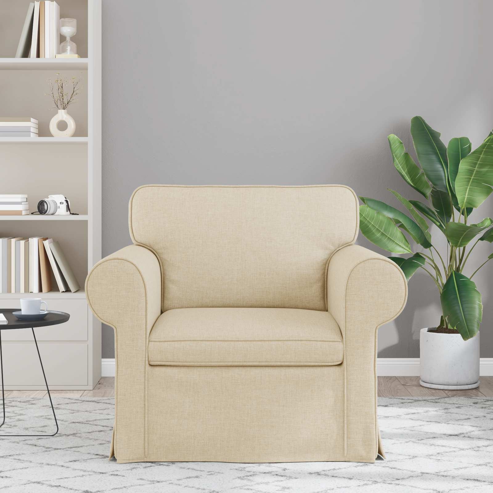 Καναπές Κρεμ 95 x 82 x 80 εκ ύφασμα - Pakobazaar