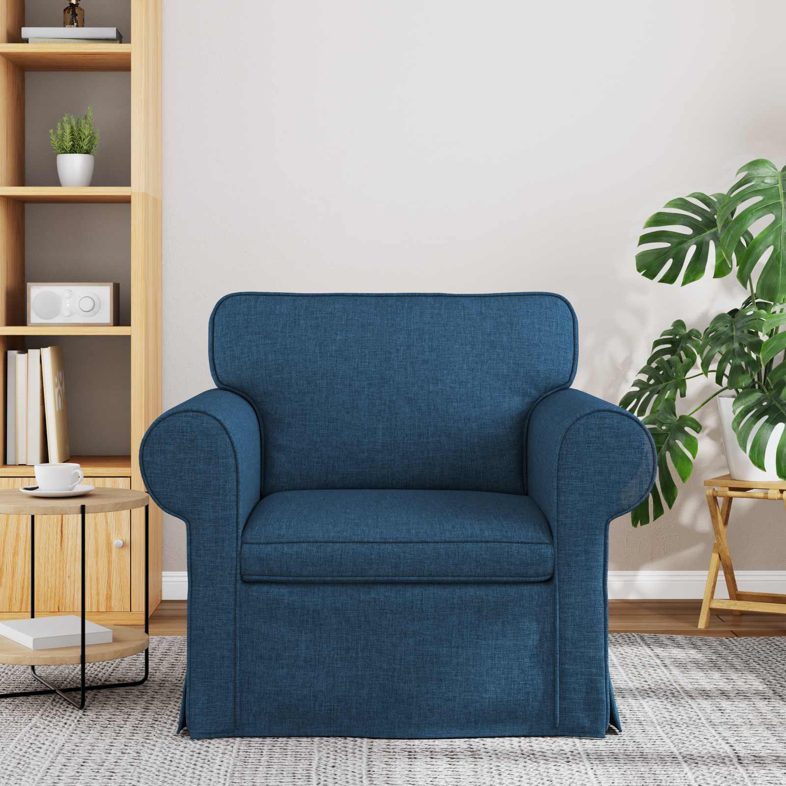 Καναπές Μπλε 215 x 82 x 80 εκ ύφασμα - Pakobazaar