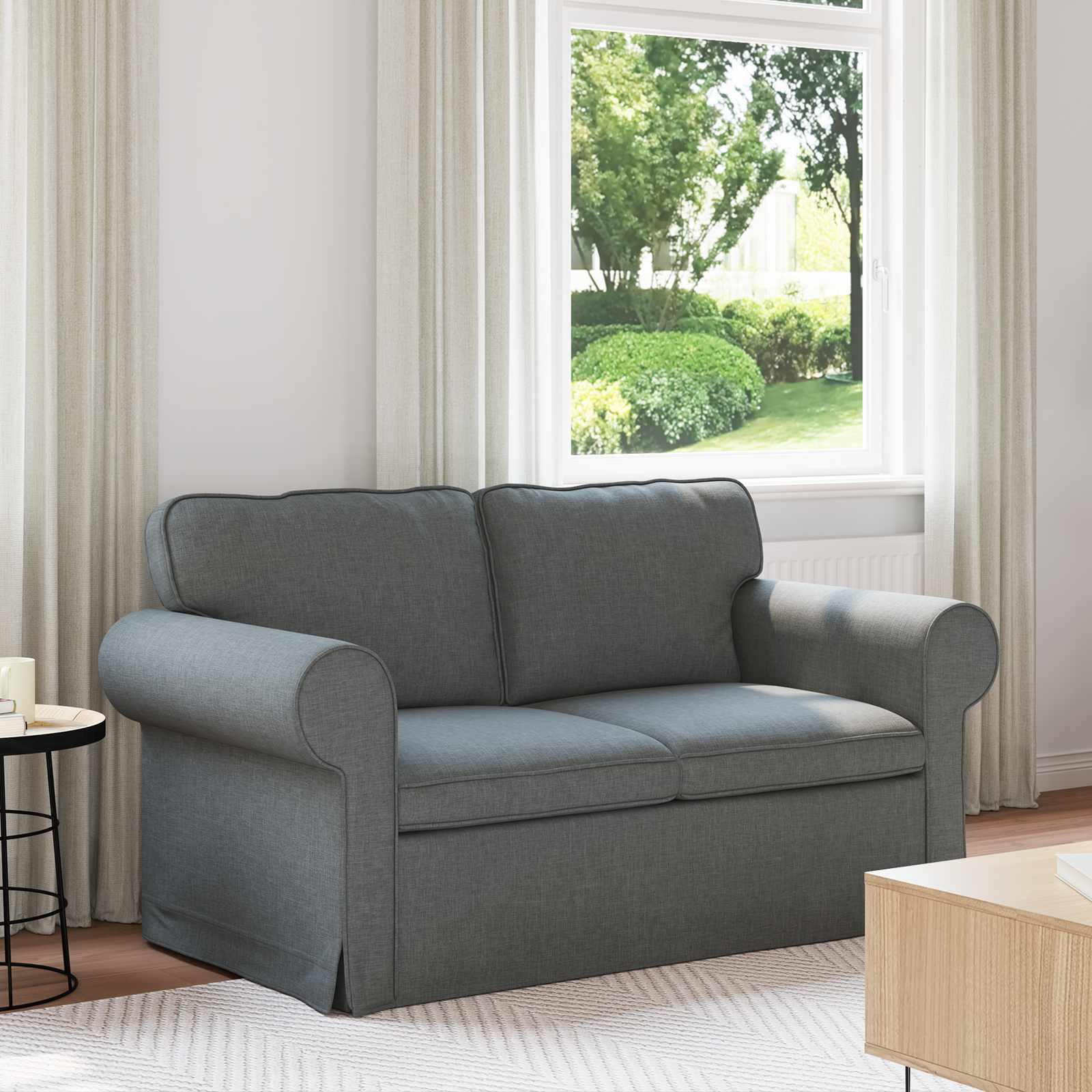 Καναπές Σκούρο Γκρι 215 x 82 x 80 εκ ύφασμα - Pakobazaar