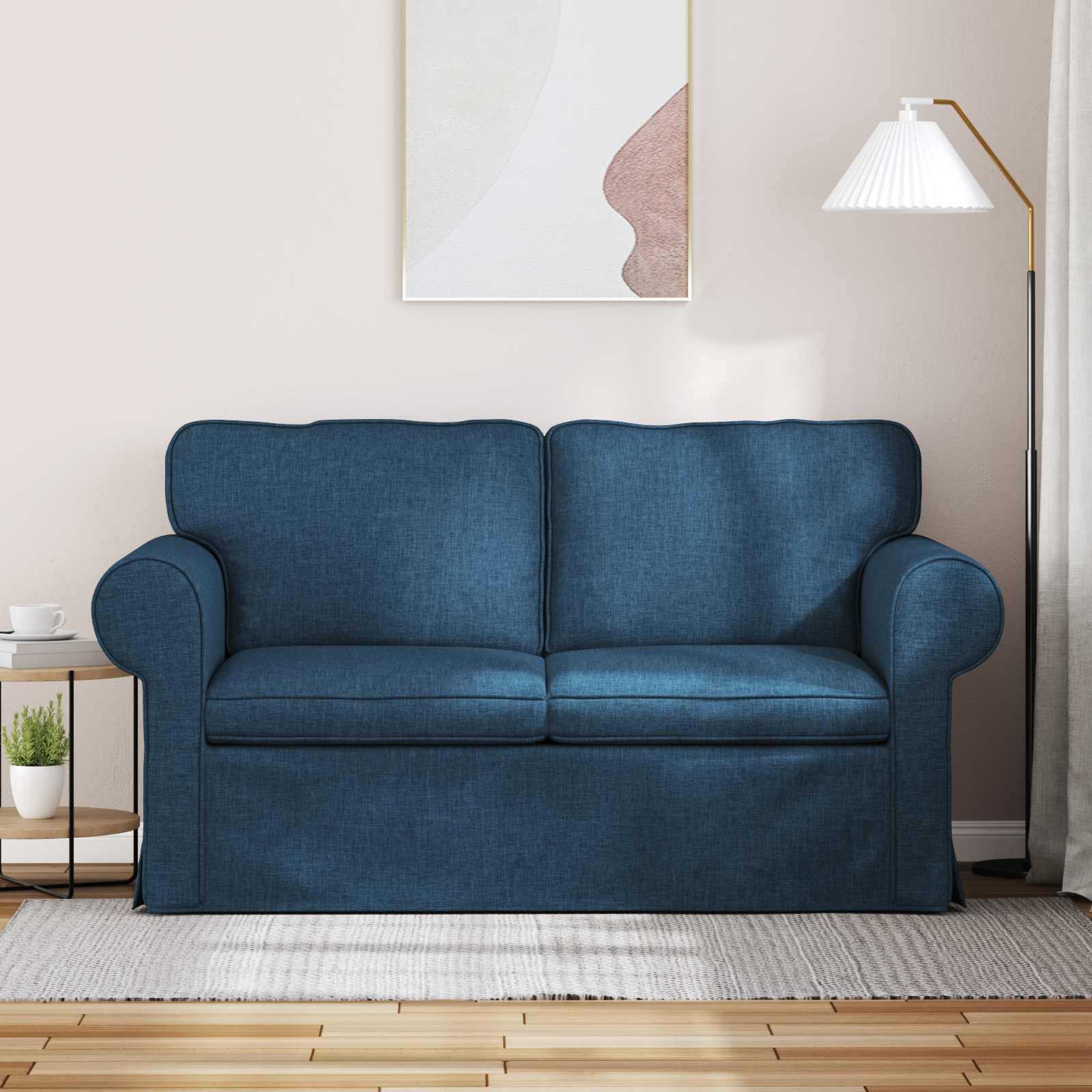Καναπές Μπλε 215 x 82 x 80 εκ ύφασμα - Pakobazaar