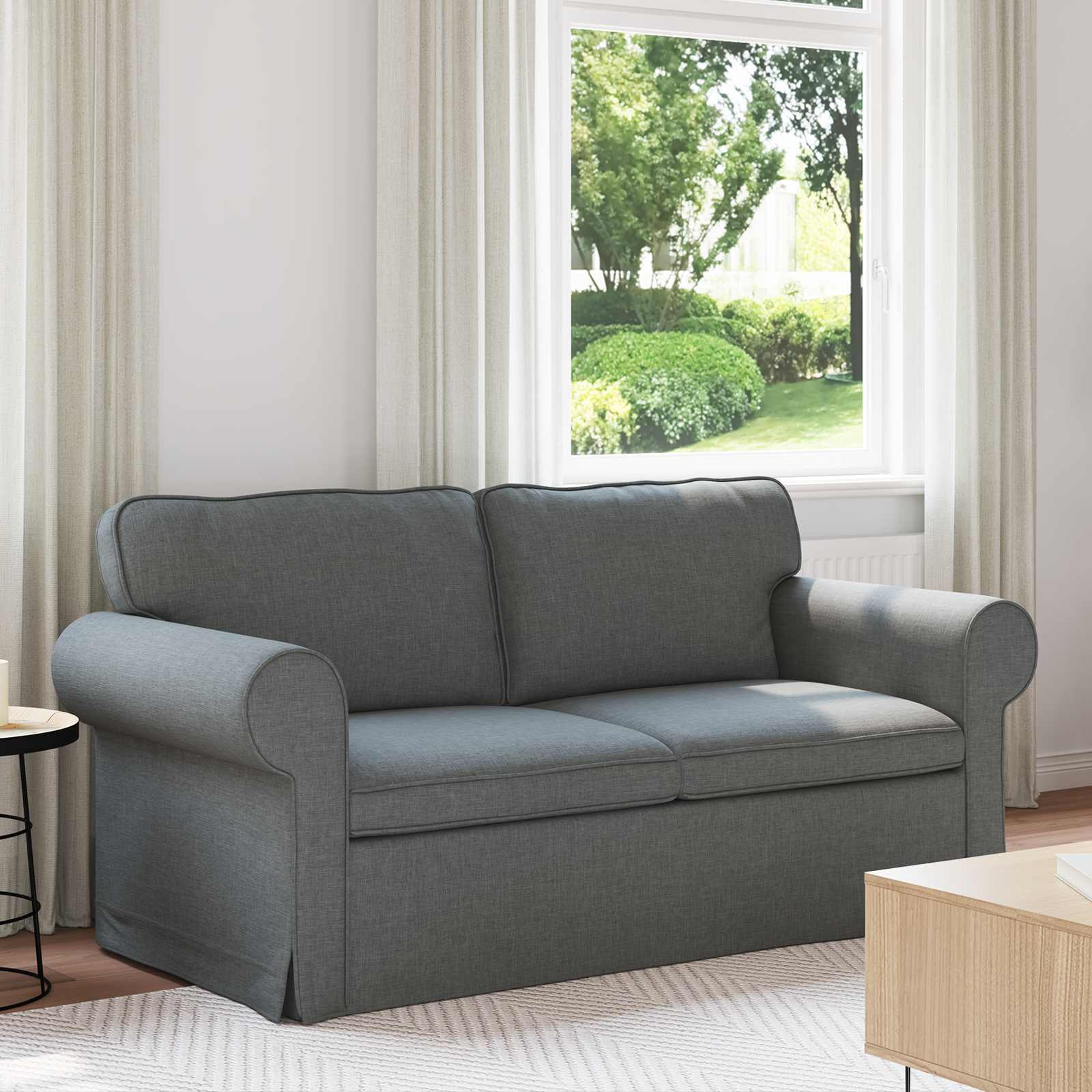 Καναπές Σκούρο Γκρι 215 x 82 x 80 εκ ύφασμα - Pakobazaar