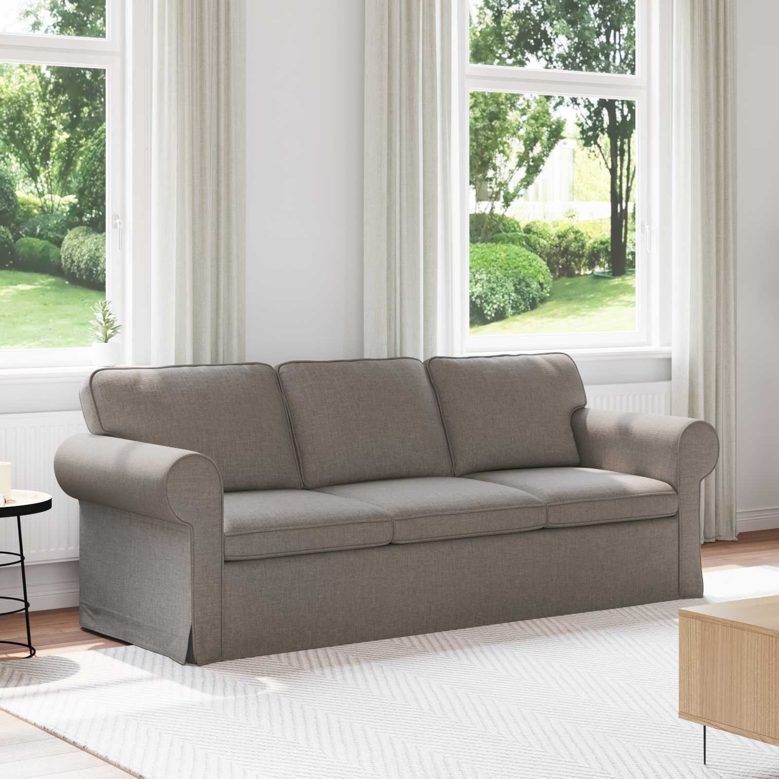 Καναπές Taupe 215 x 82 x 80 εκ ύφασμα - Pakobazaar
