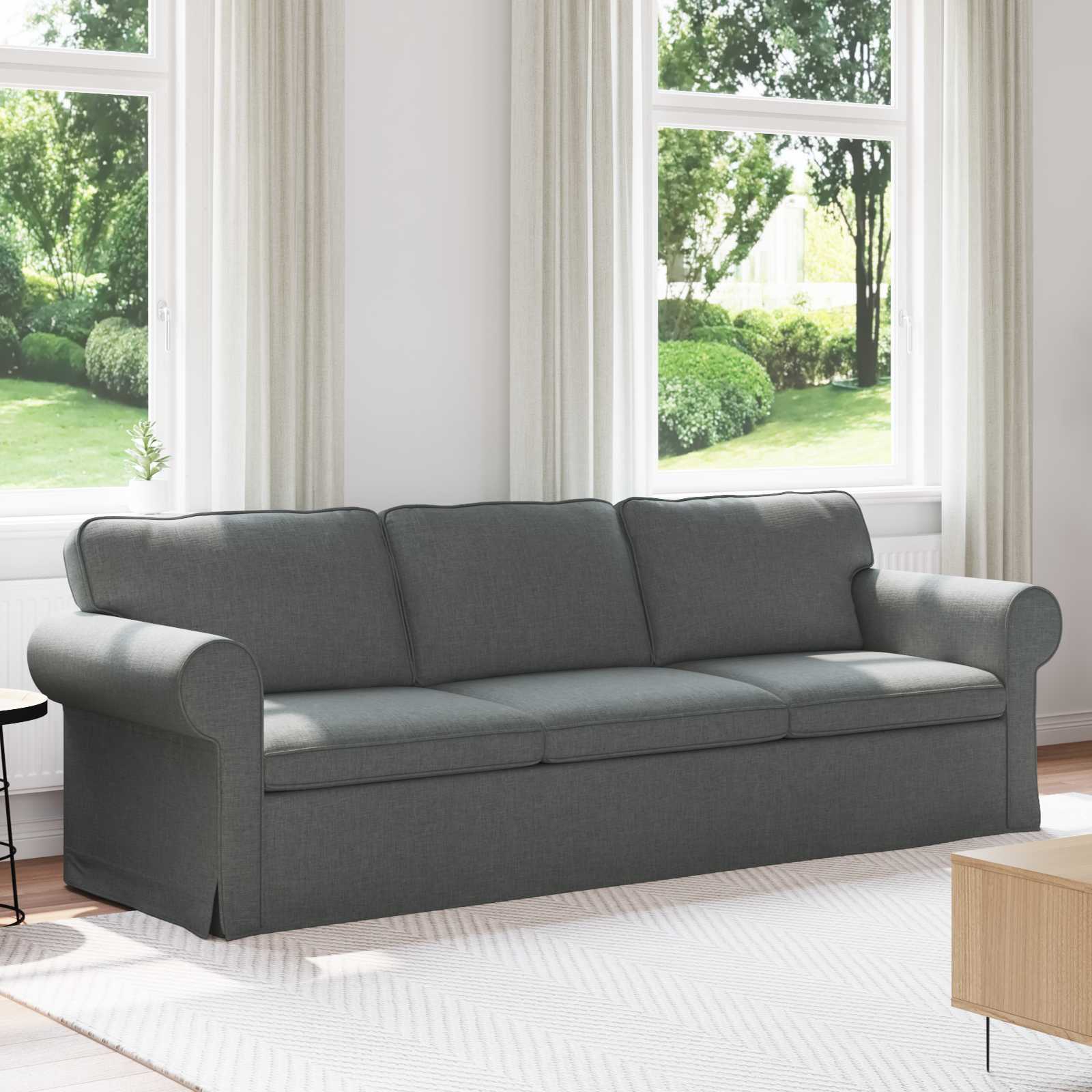 Καναπές Σκούρο Γκρι 215 x 82 x 80 εκ ύφασμα - Pakobazaar