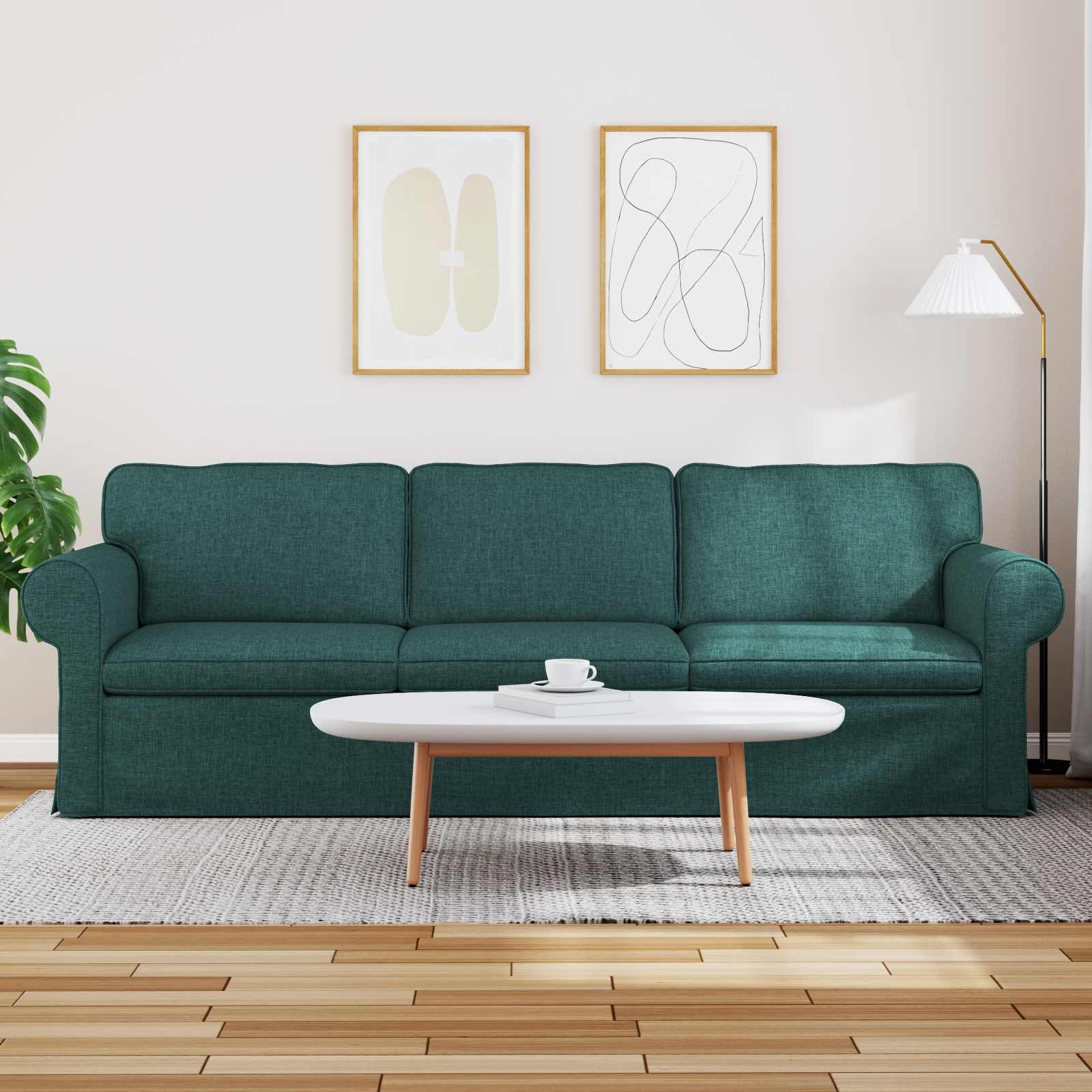 Καναπές Σκούρο Πράσινο 245 x 82 x 80 εκ ύφασμα
