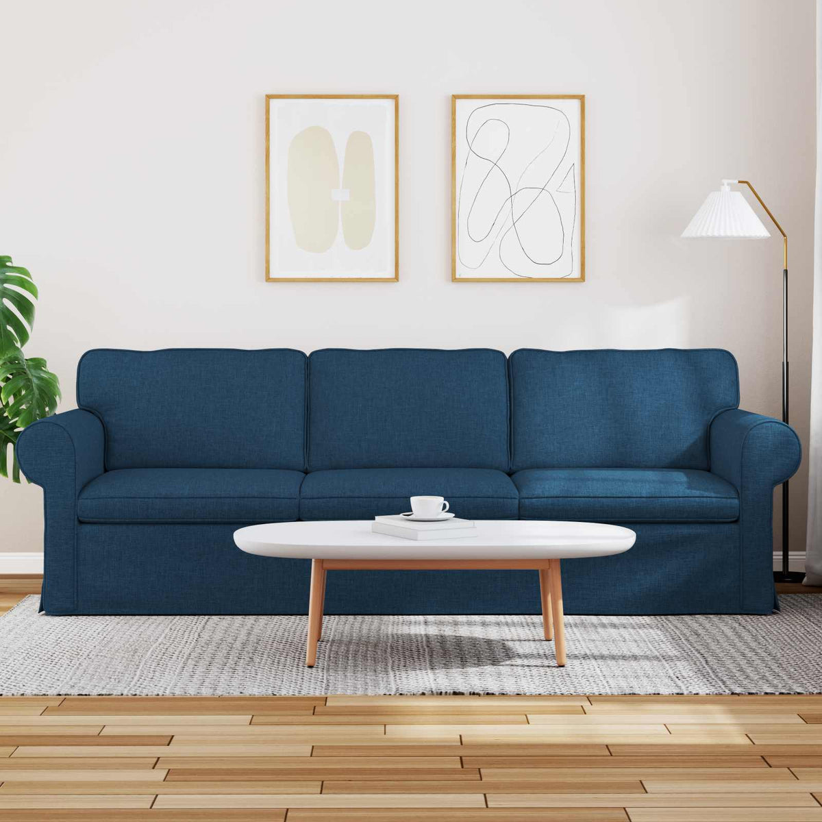 Καναπές Μπλε 245 x 82 x 80 εκ ύφασμα - Pakobazaar