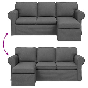 Καναπές Σκούρο Γκρι 215 x 138 x 80 εκ ύφασμα - Pakobazaar
