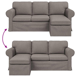 Καναπές Taupe 215 x 138 x 80 εκ ύφασμα - Pakobazaar