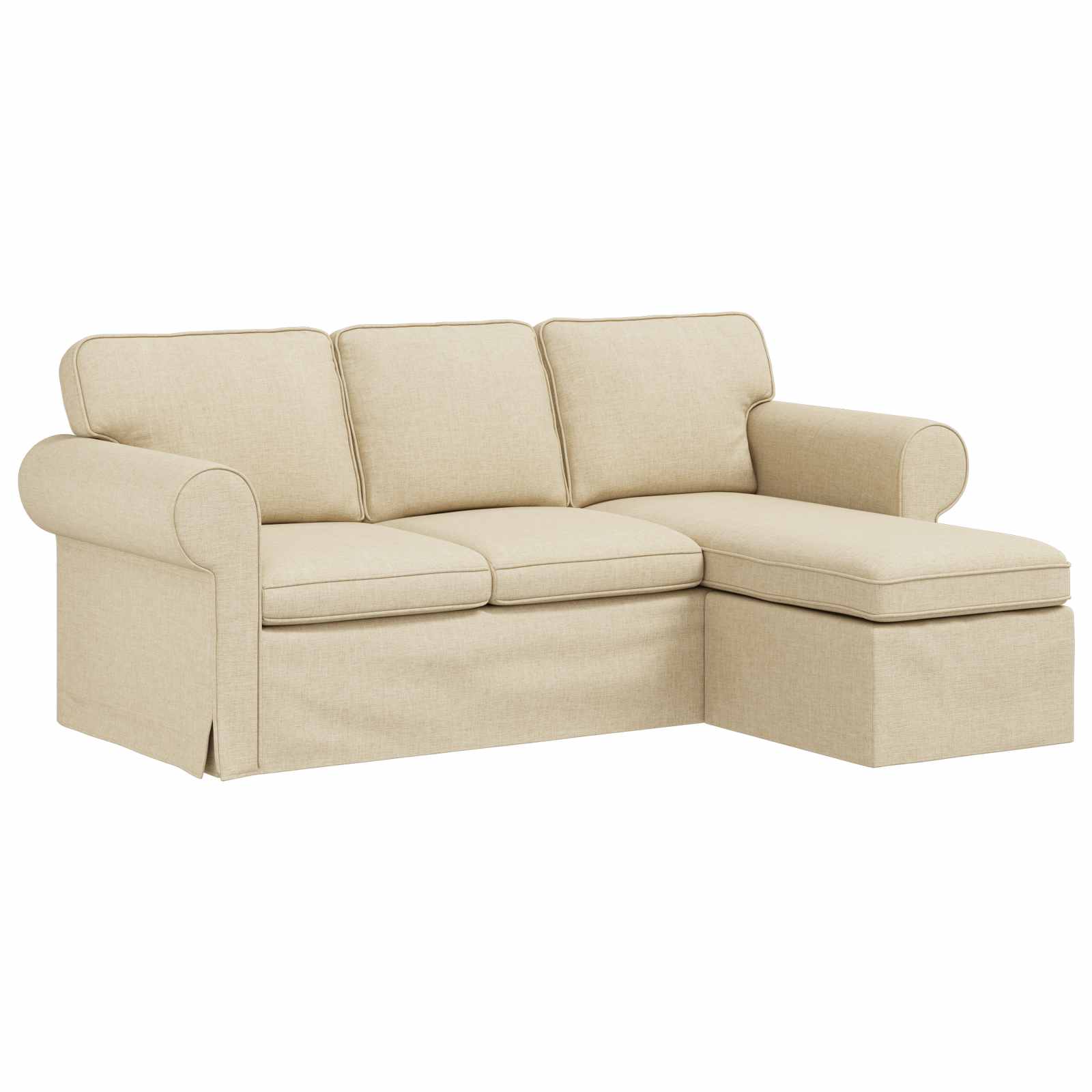 Καναπές Κρεμ 195 x 138 x 80 εκ ύφασμα - Pakobazaar