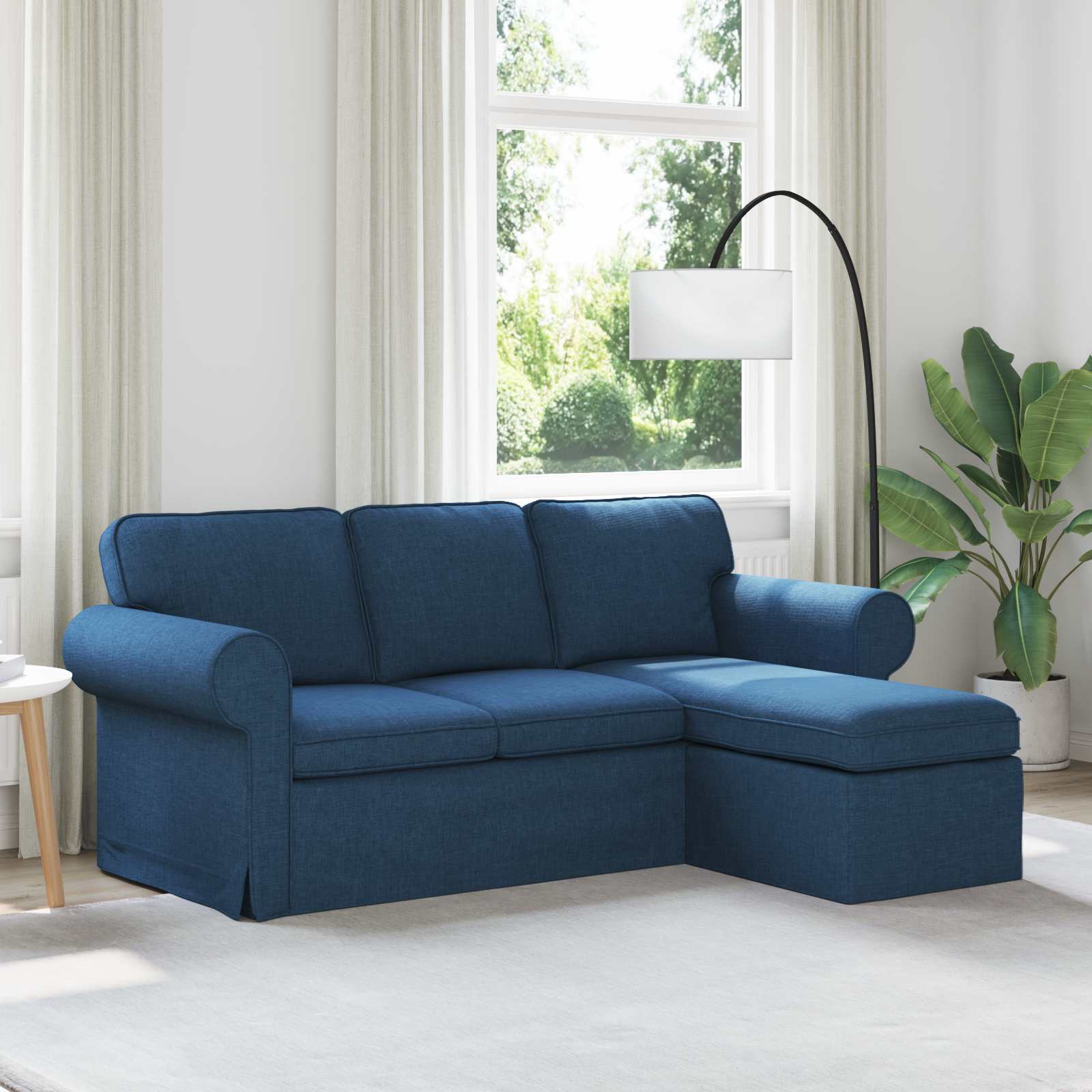 Καναπές Μπλε 195 x 138 x 80 εκ ύφασμα - Pakobazaar
