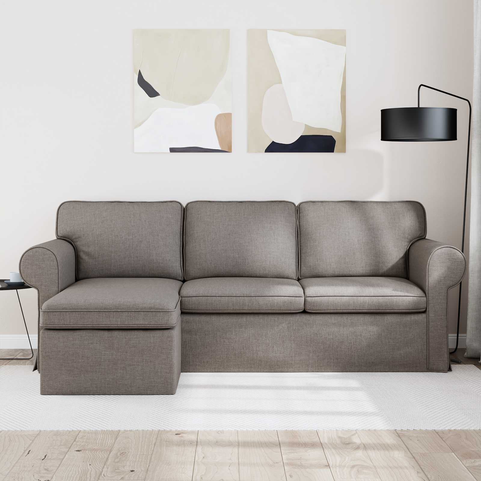 Καναπές Taupe 215 x 138 x 80 εκ ύφασμα