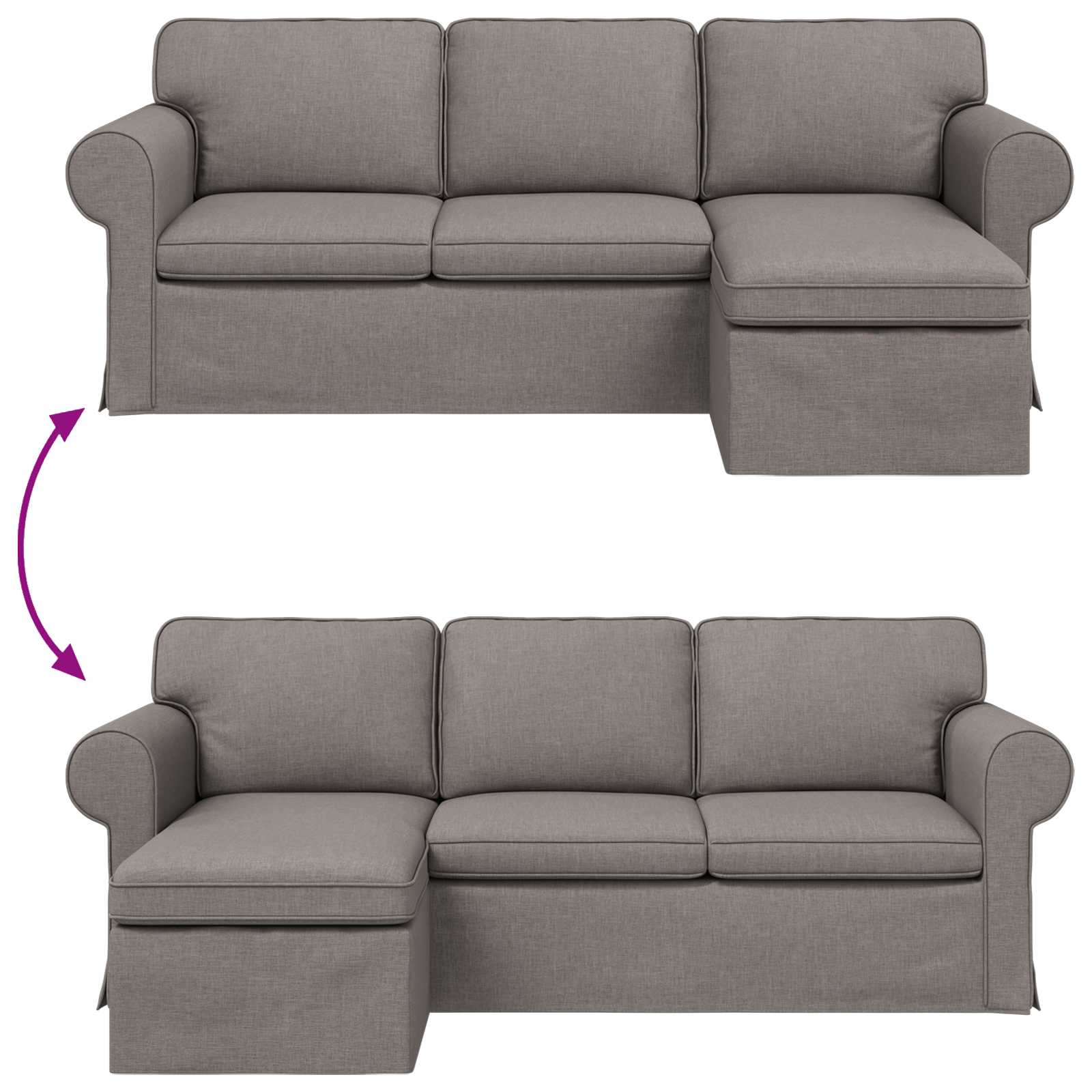Καναπές Taupe 215 x 138 x 80 εκ ύφασμα