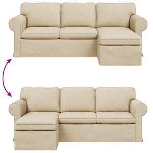 Καναπές Κρεμ 215 x 138 x 80 εκ ύφασμα - Pakobazaar