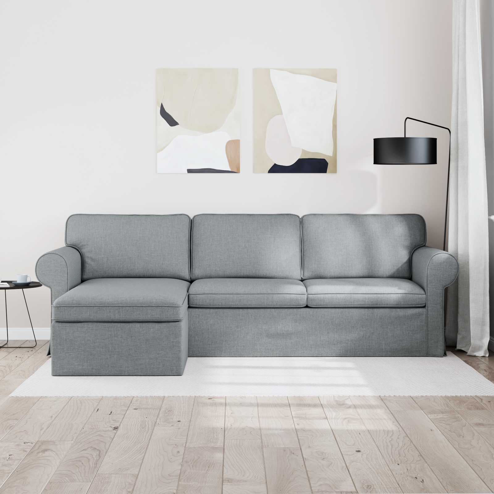 Καναπές Ανοιχτό γκρι 245 x 138 x 80 εκ ύφασμα - Pakobazaar