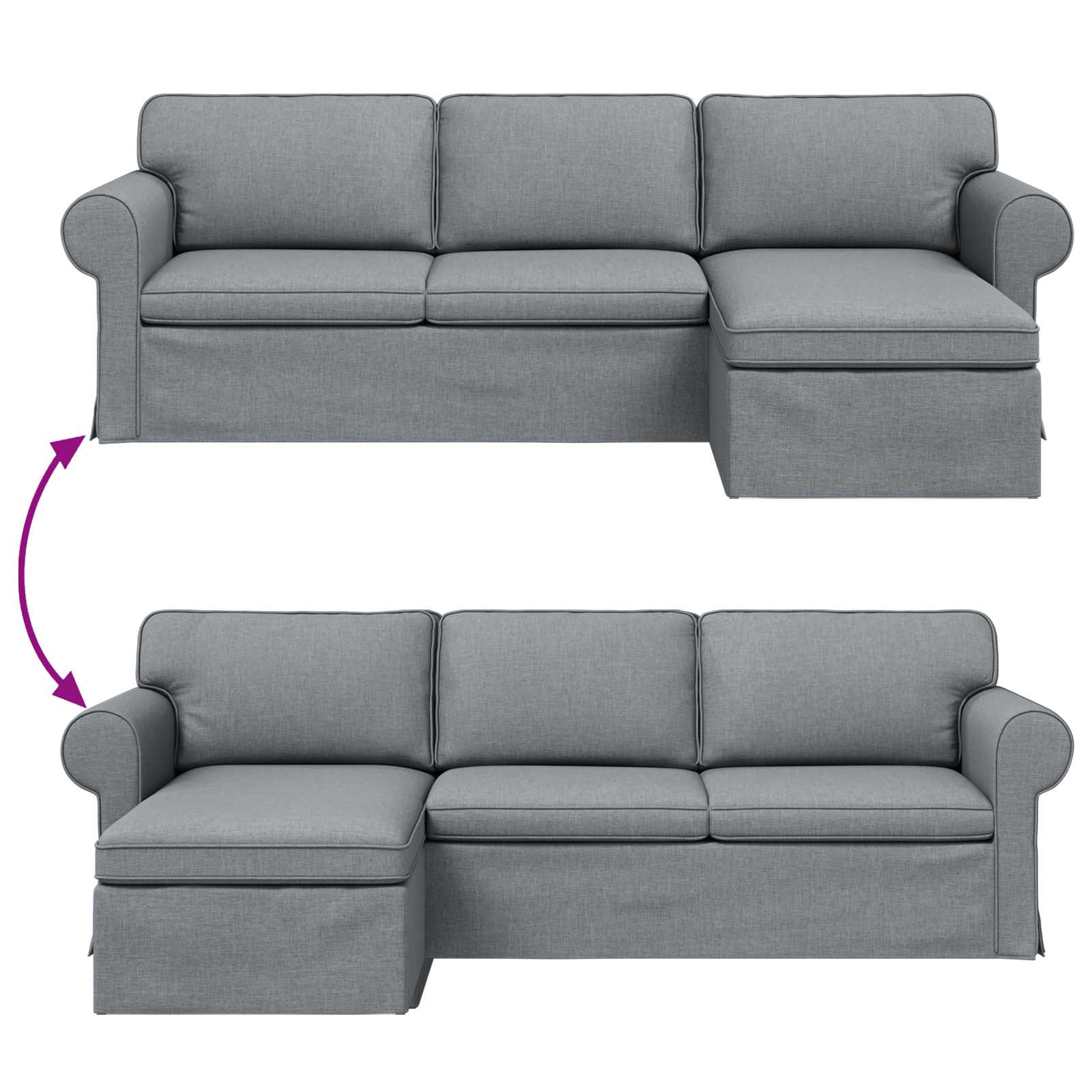 Καναπές Ανοιχτό γκρι 245 x 138 x 80 εκ ύφασμα - Pakobazaar