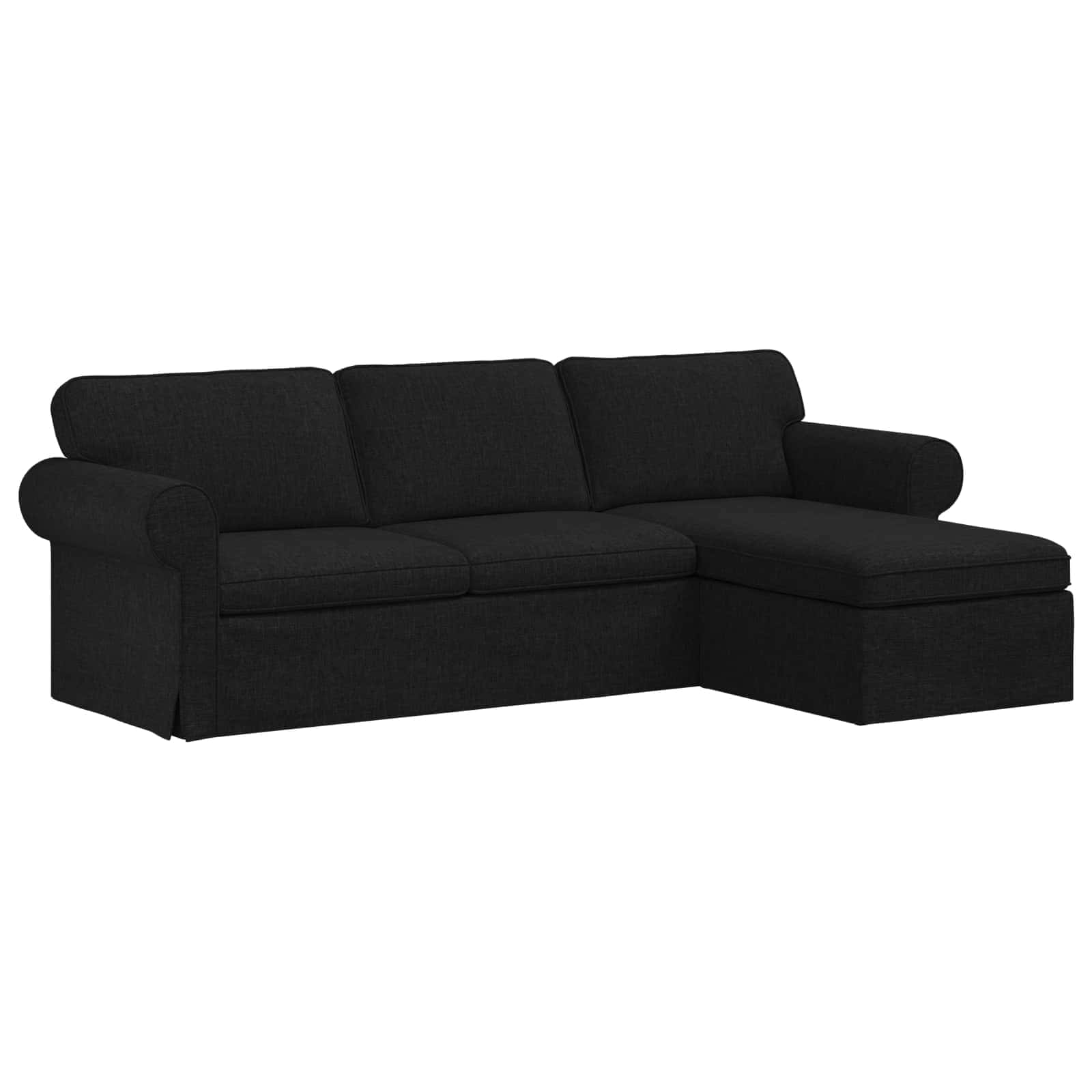 Καναπές Μαύρο 215 x 138 x 80 εκ ύφασμα - Pakobazaar