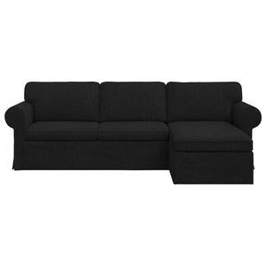 Καναπές Μαύρο 215 x 138 x 80 εκ ύφασμα - Pakobazaar