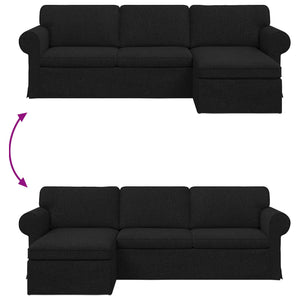 Καναπές Μαύρο 215 x 138 x 80 εκ ύφασμα - Pakobazaar