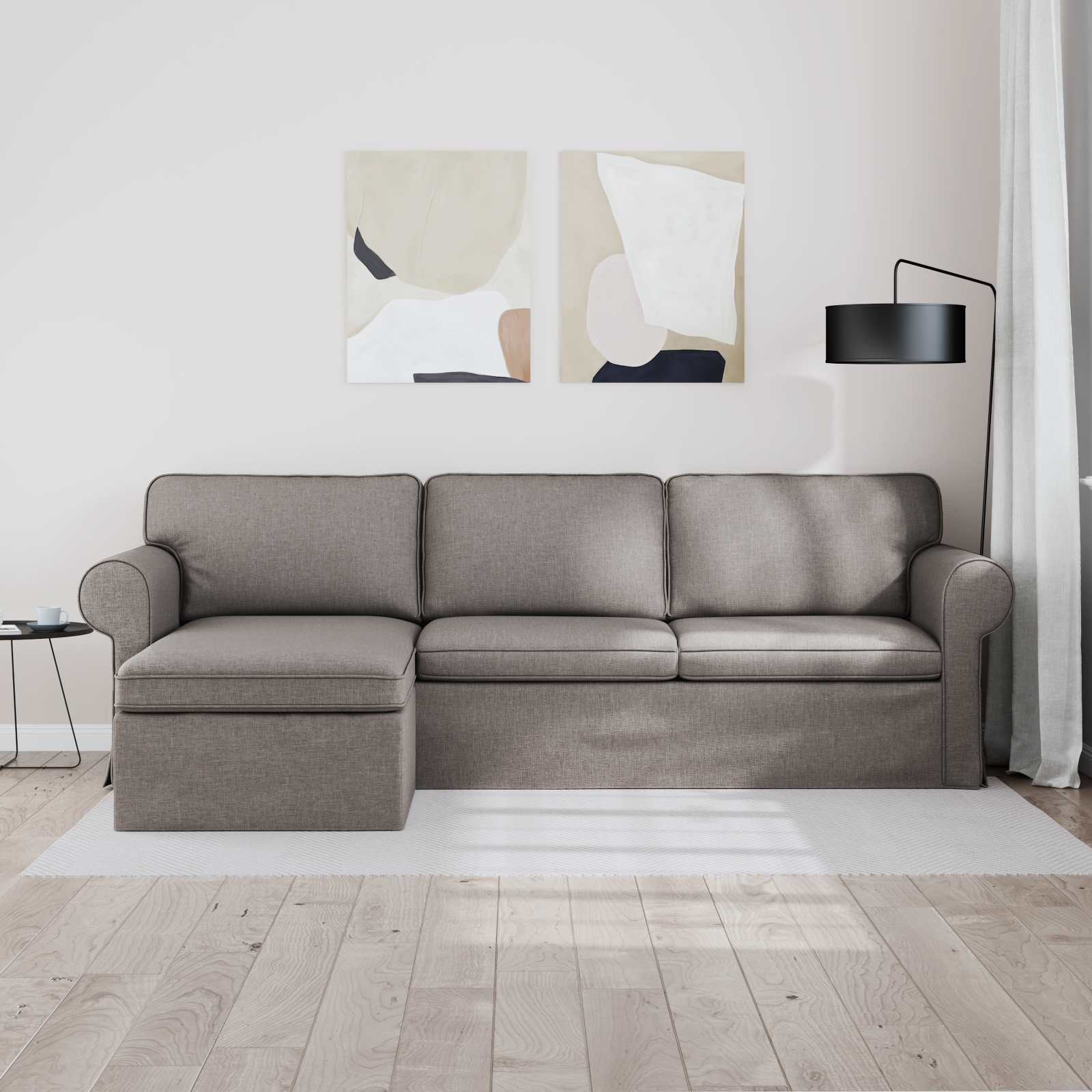 Καναπές Taupe 245 x 138 x 80 εκ ύφασμα - Pakobazaar