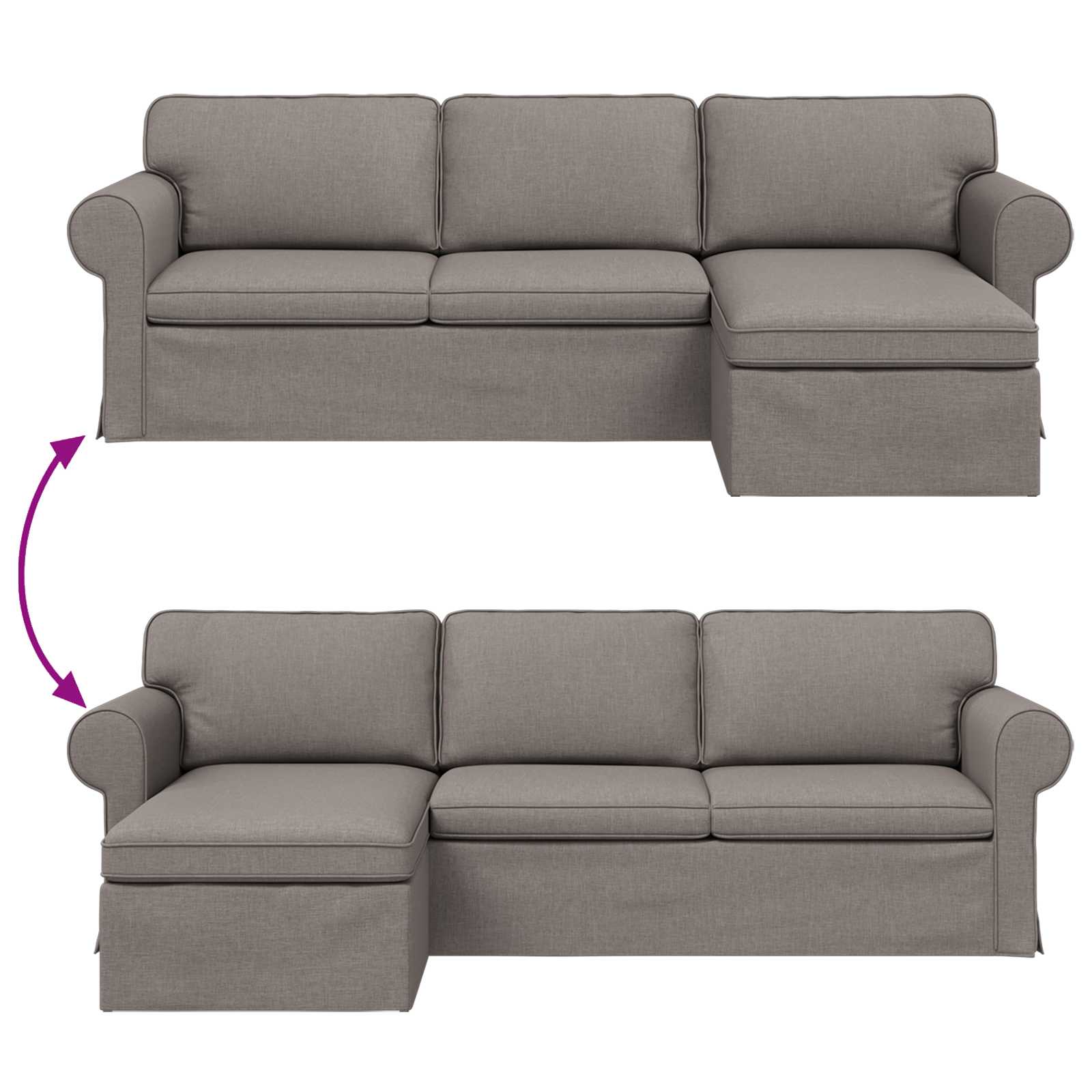 Καναπές Taupe 245 x 138 x 80 εκ ύφασμα - Pakobazaar