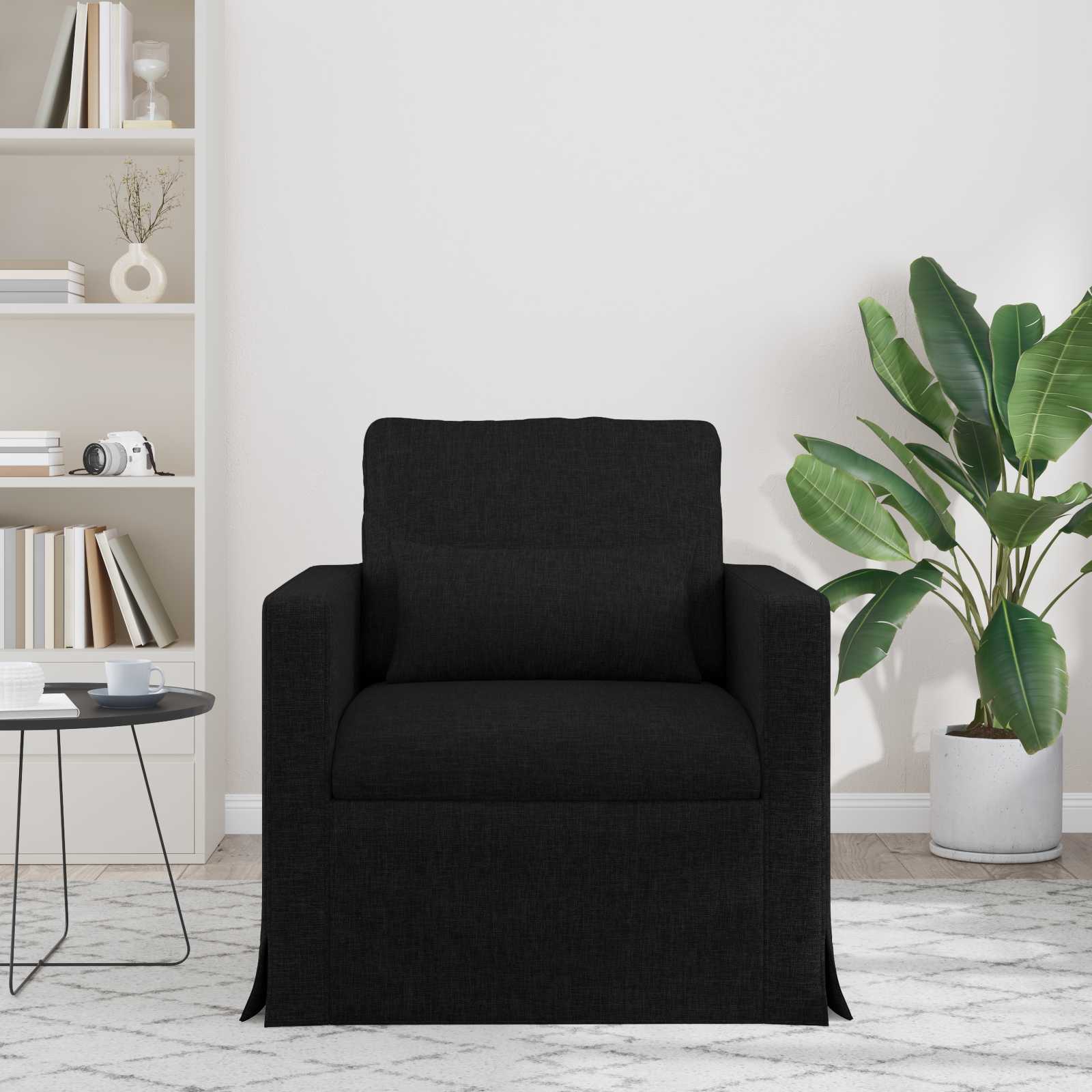 Καναπές Μαύρο 78 x 78 x 80 εκ. ύφασμα - Pakobazaar