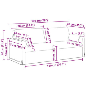 Καναπές Κρεμ 158 x 78 x 80 εκ ύφασμα - Pakobazaar