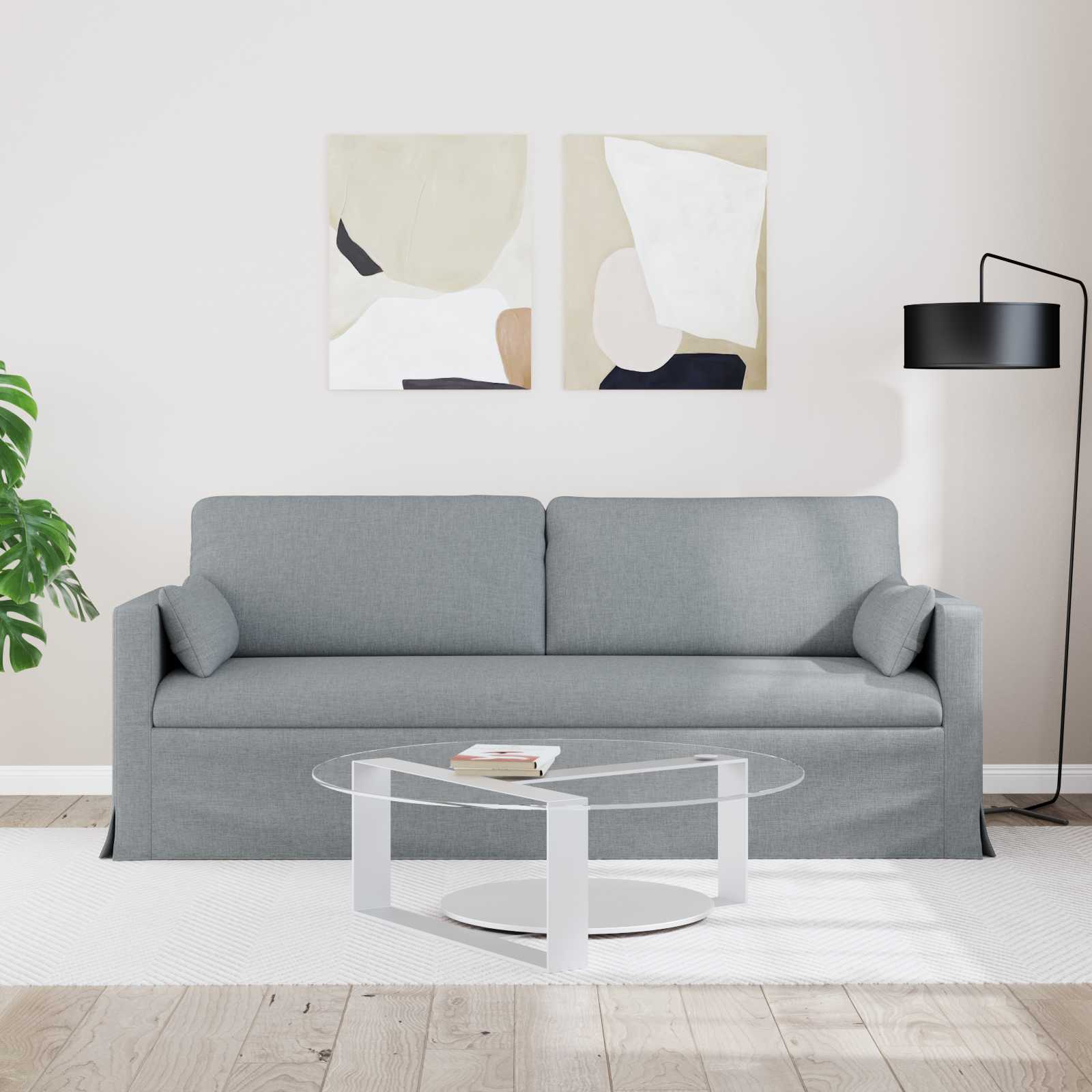 Καναπές Ανοιχτό γκρι 198 x 78 x 80 εκ ύφασμα - Pakobazaar