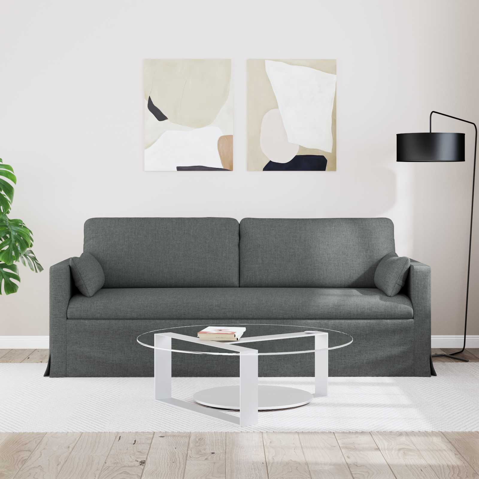 Καναπές Σκούρο Γκρι 198 x 78 x 80 εκ ύφασμα - Pakobazaar