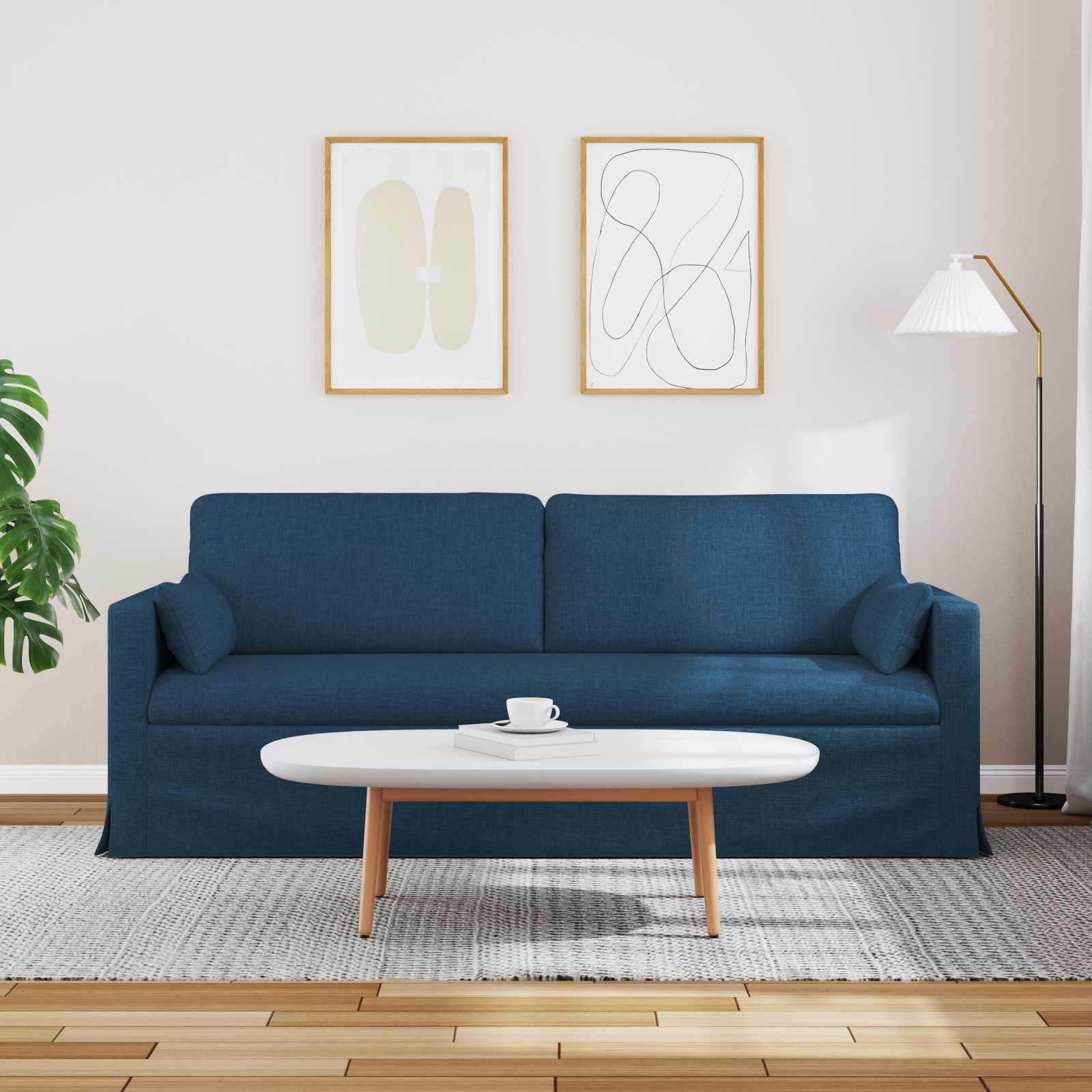 Καναπές Μπλε 198 x 78 x 80 εκ ύφασμα - Pakobazaar