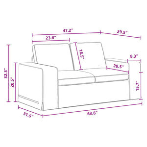 Καναπές Σκούρο Γκρι 162 x 80 x 82 εκ ύφασμα - Pakobazaar