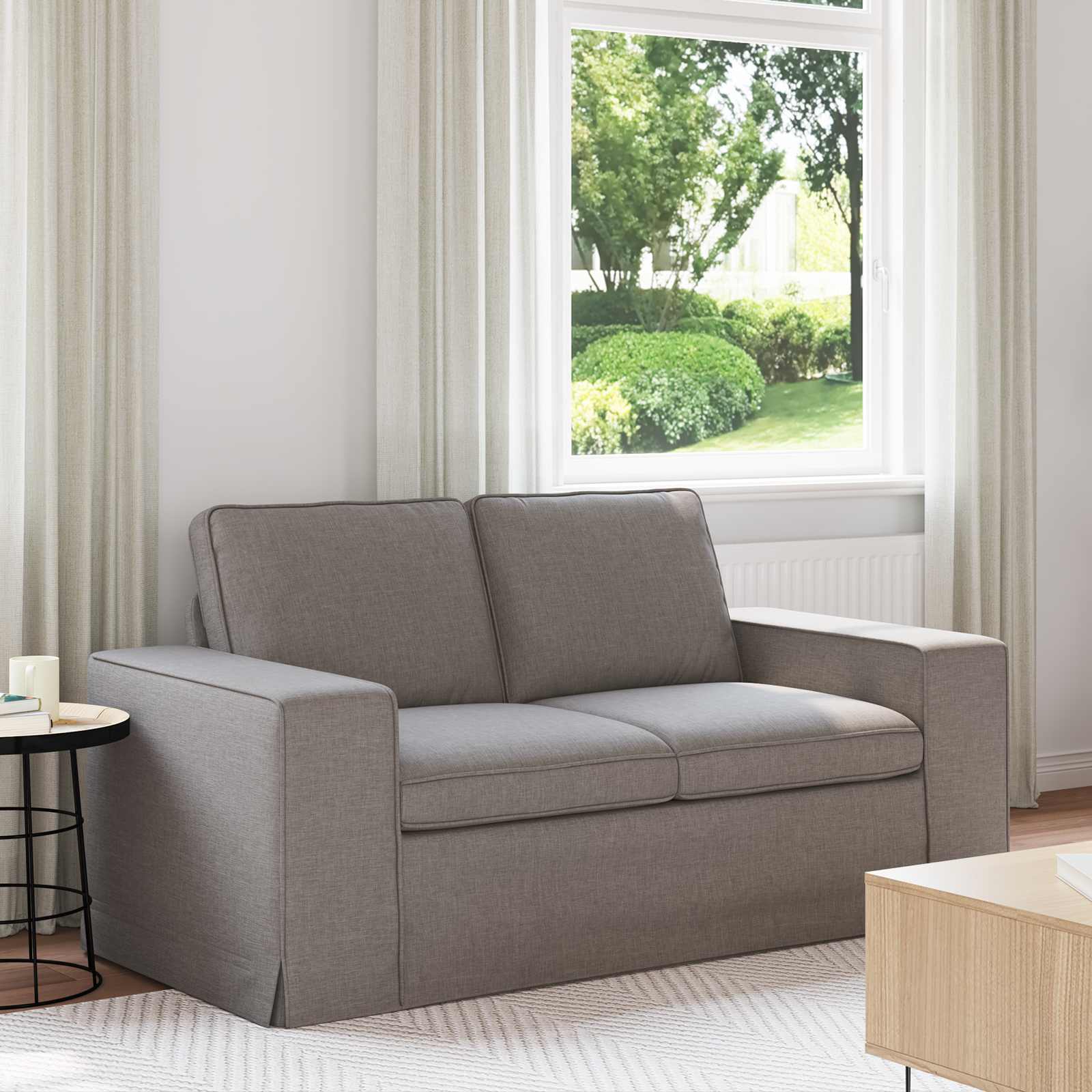 Καναπές Taupe 162 x 80 x 82 εκ ύφασμα - Pakobazaar